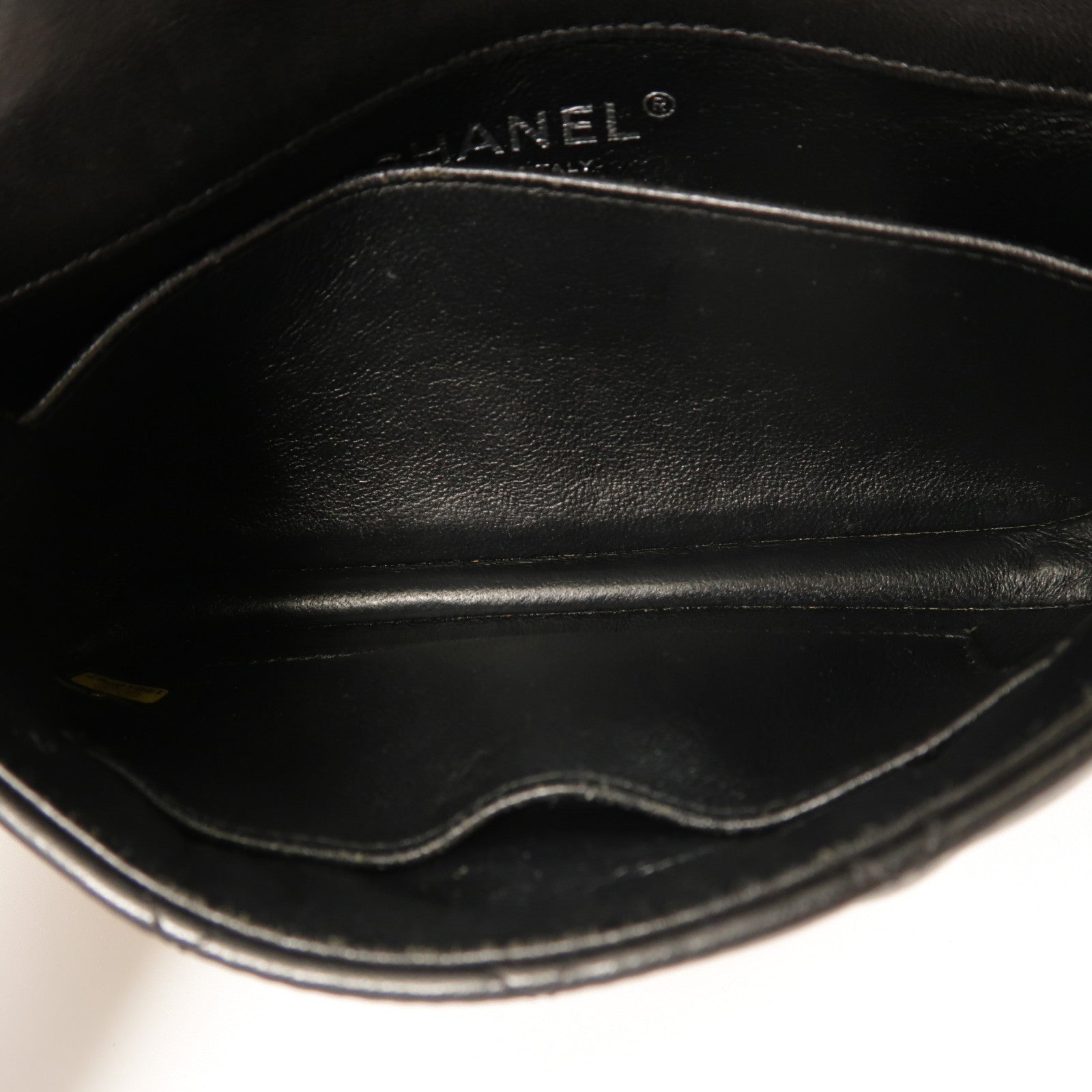 CHANEL 羊皮皮革Mini Flap Bag銀扣鏈帶肩背袋