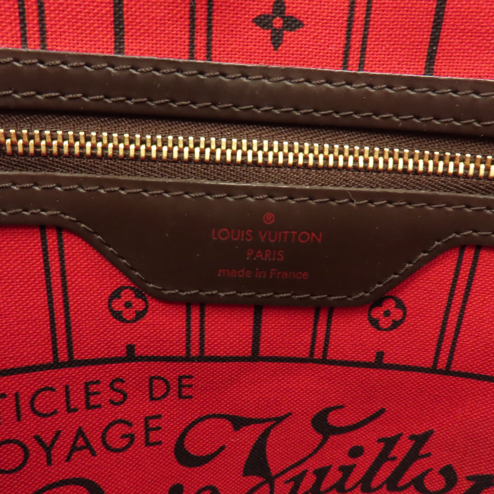 LOUIS VUITTON 【激減優惠】Daimer Neverfull MM金扣肩背袋啡色