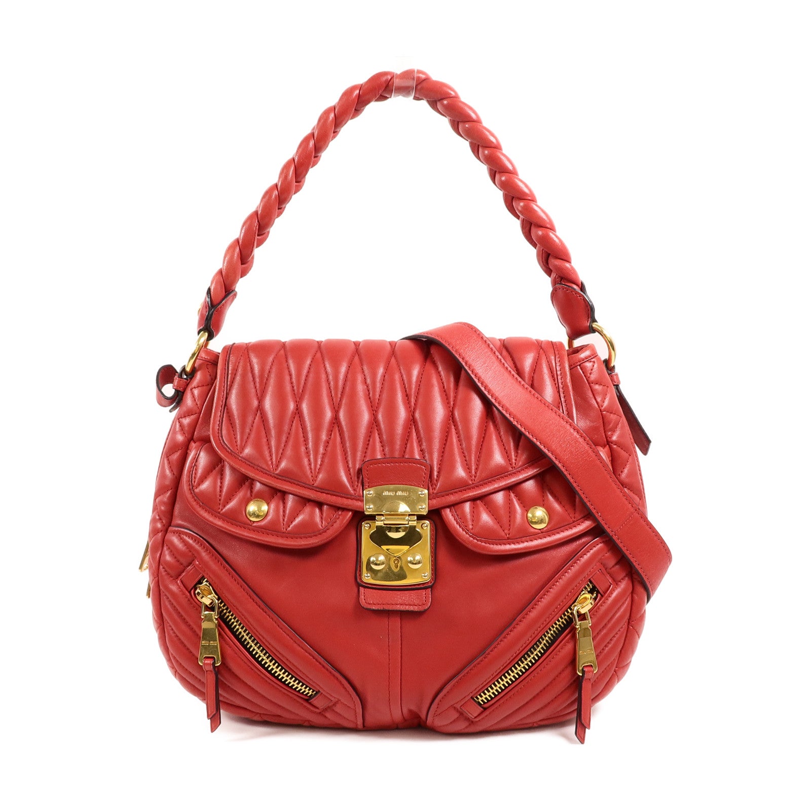 Miu Miu 羊皮皮革2 Way Shoulder手挽肩背兩用袋