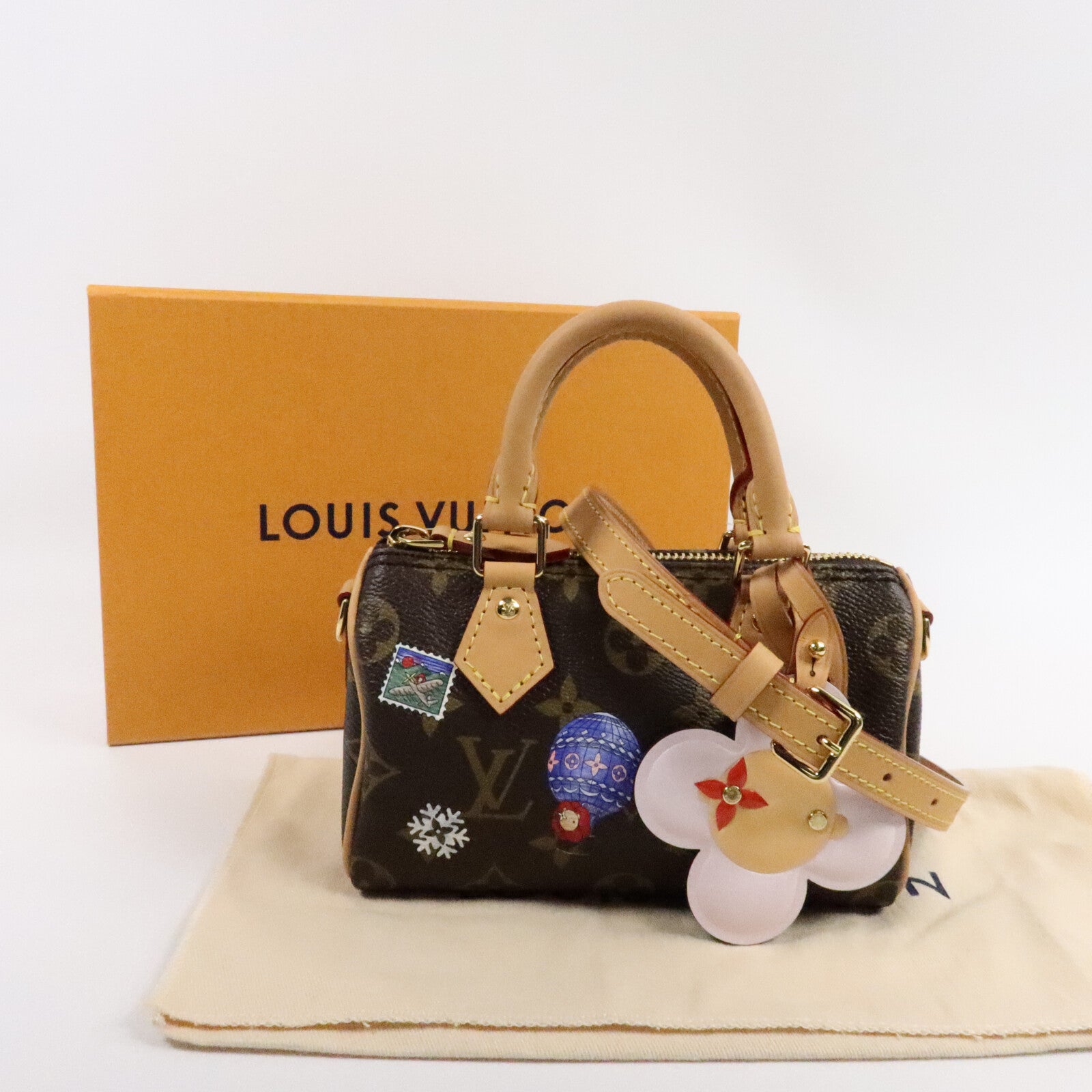 LOUIS VUITTON Monogram Nano Speedy手挽肩背兩用袋