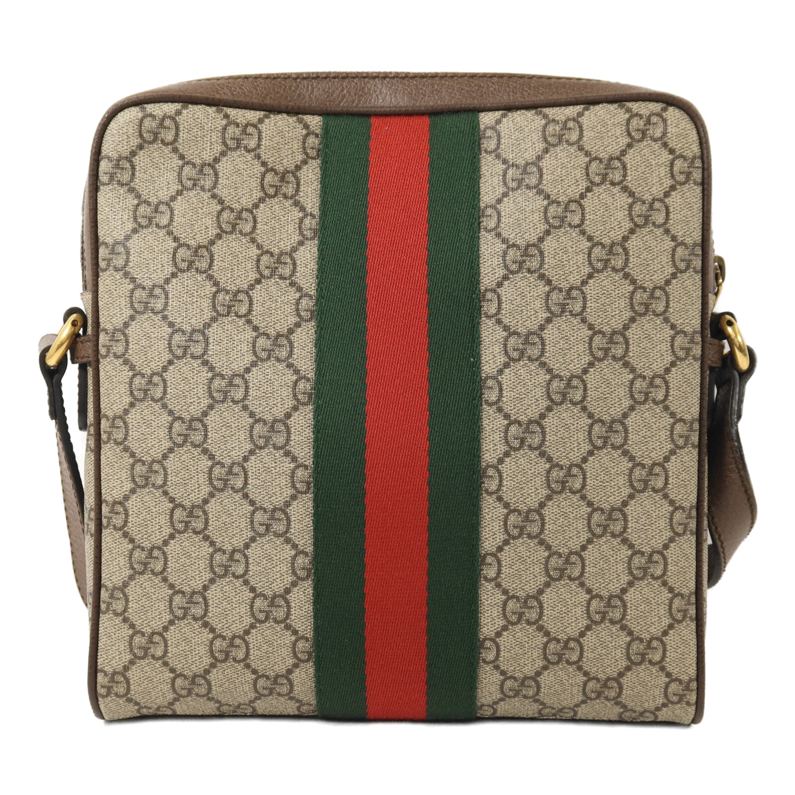 GUCCI 塗層帆布Ophidia GG金扣肩背袋