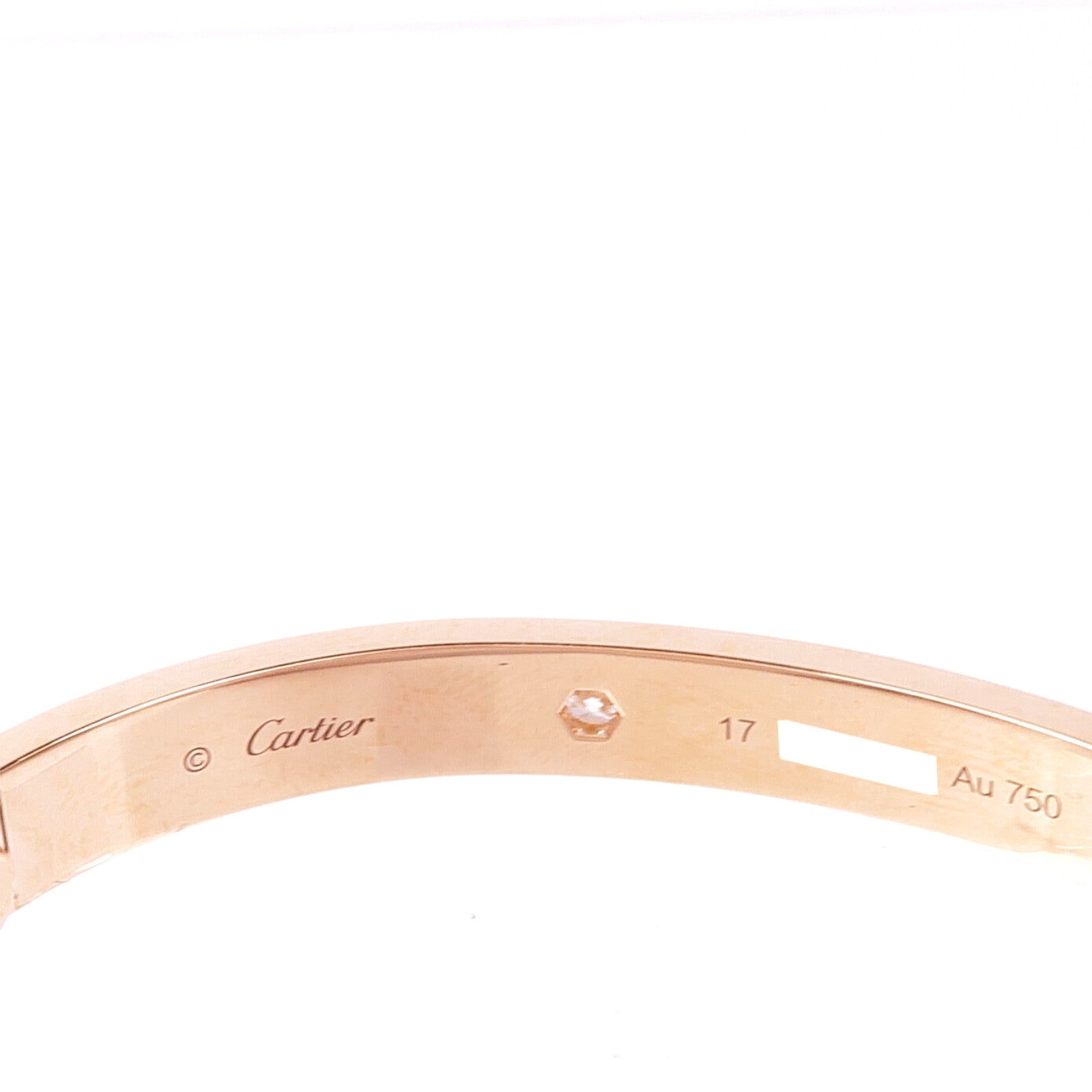 CARTIER 18K玫瑰金Love Bracelet 4 Diamonds鑽石手鐲Cartier#17