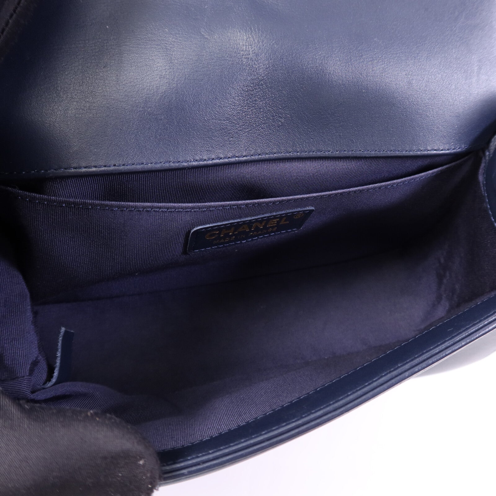 CHANEL 羊皮皮革Boy 25金扣鏈帶肩背袋