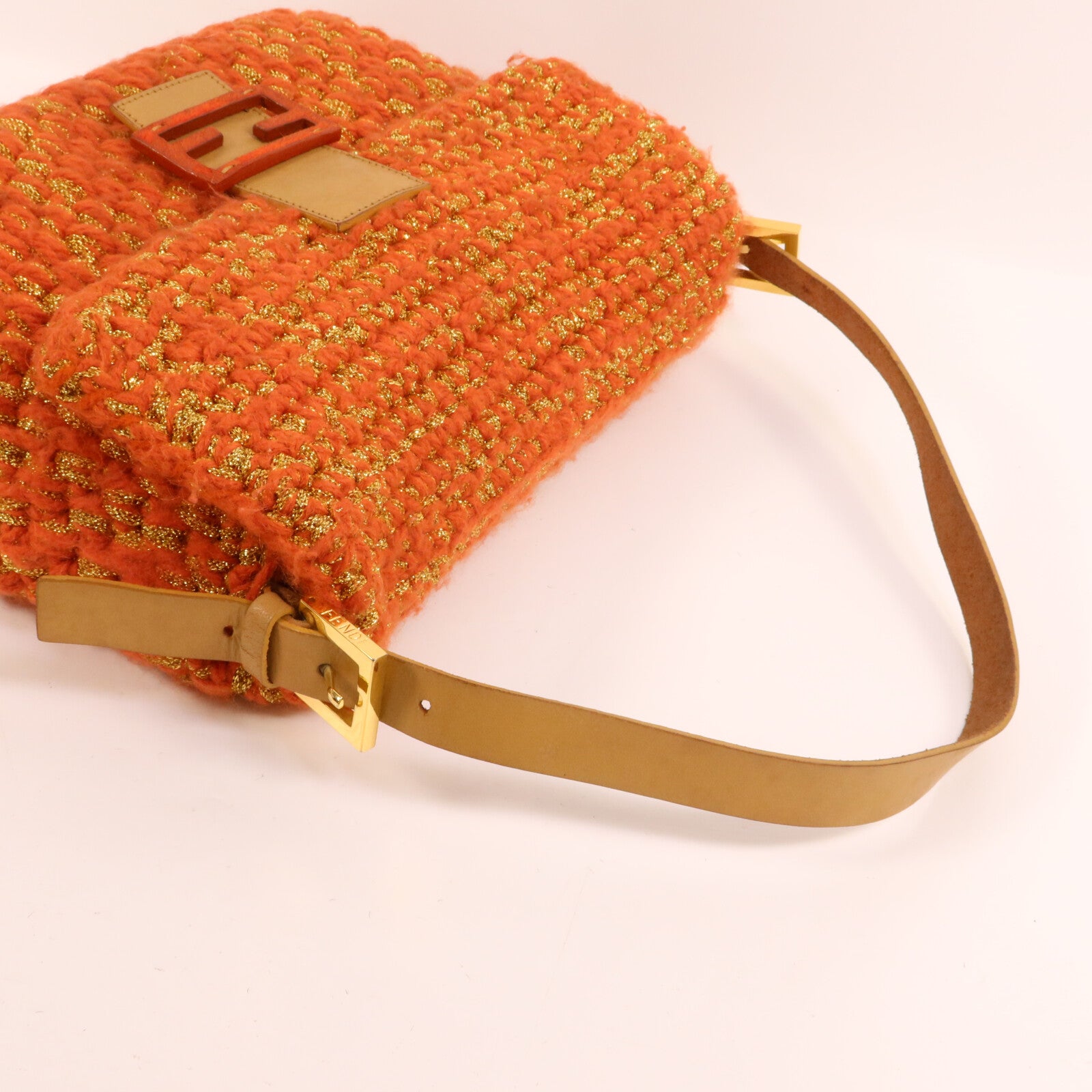 FENDI 羊毛Baguette Knit Bag肩背袋