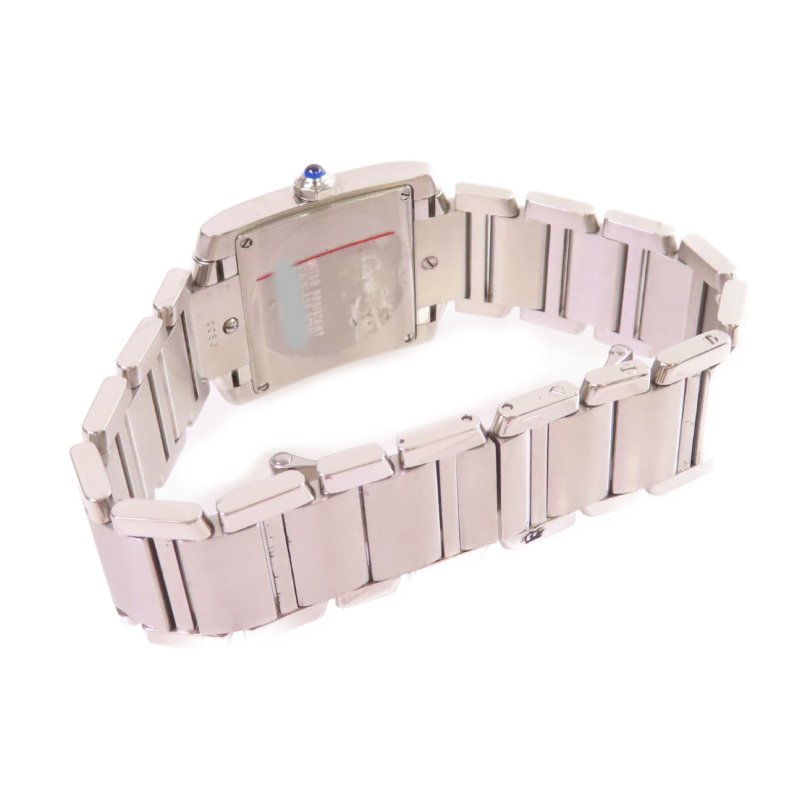CARTIER Tank Francaise MM Watch不鏽鋼石英機芯手錶白色/銀色