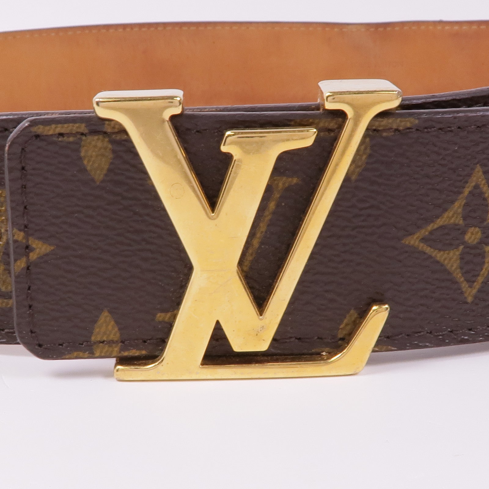 LOUIS VUITTON Monogram Belt金扣皮帶