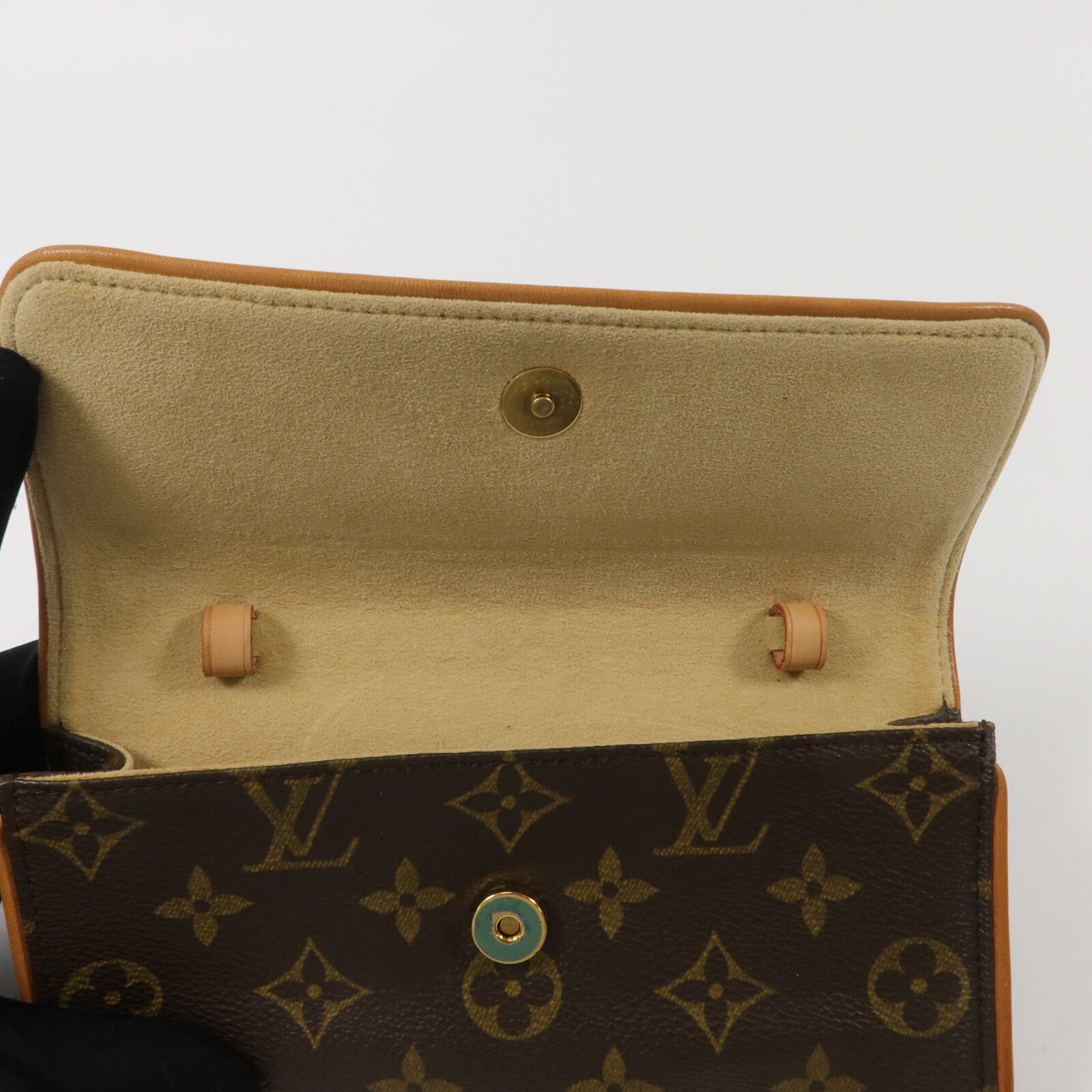 LOUIS VUITTON Monogram Pochette Twin PM金扣肩背袋