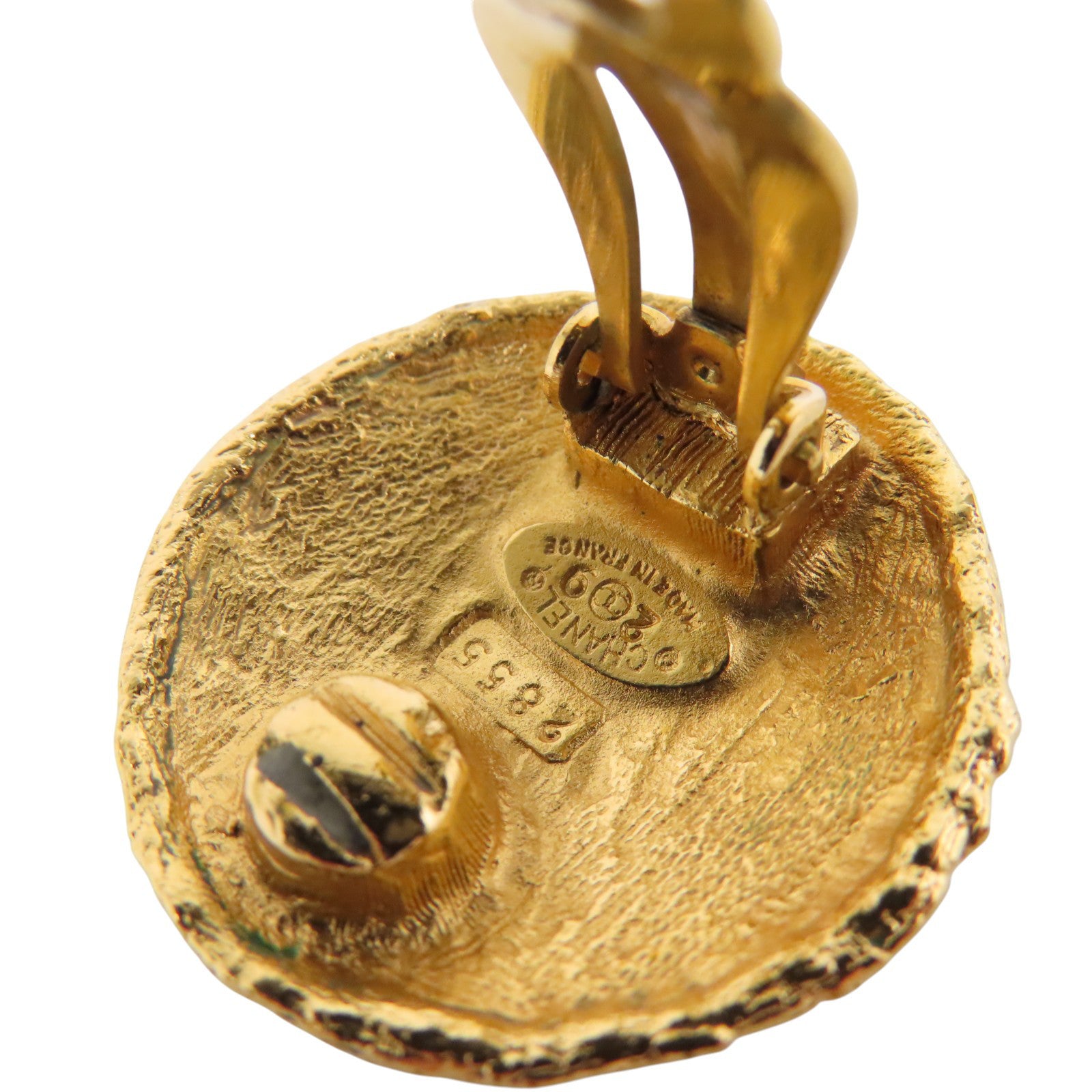 CHANEL 金屬Vintage Round Earring金扣耳環