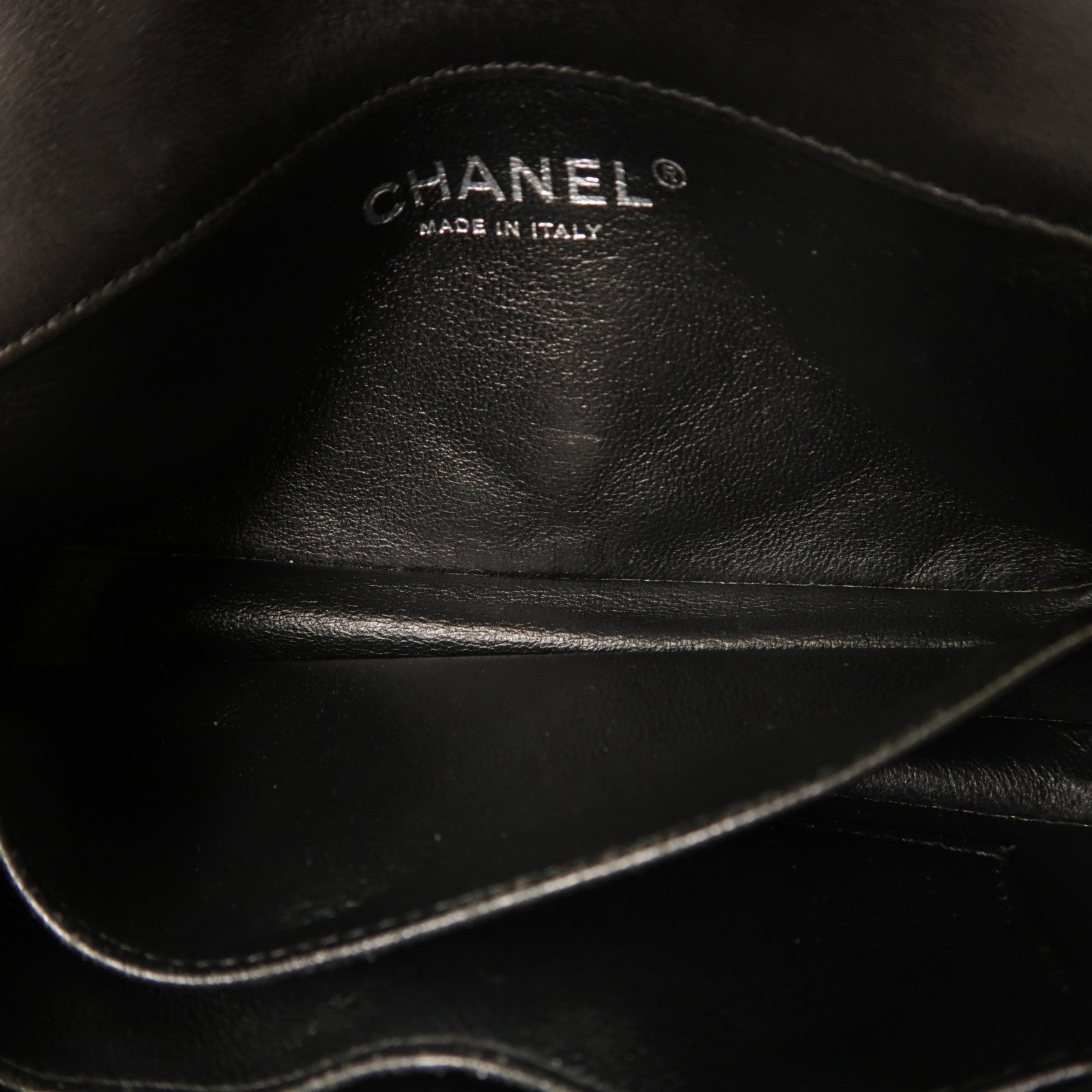 CHANEL 羊皮皮革Mini Flap Bag銀扣鏈帶肩背袋