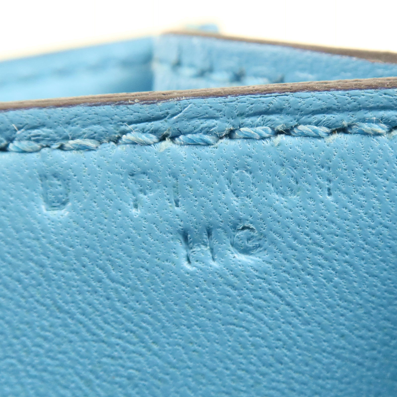 HERMES Evercolor皮革2002銀扣肩背袋Bleu Du Nord