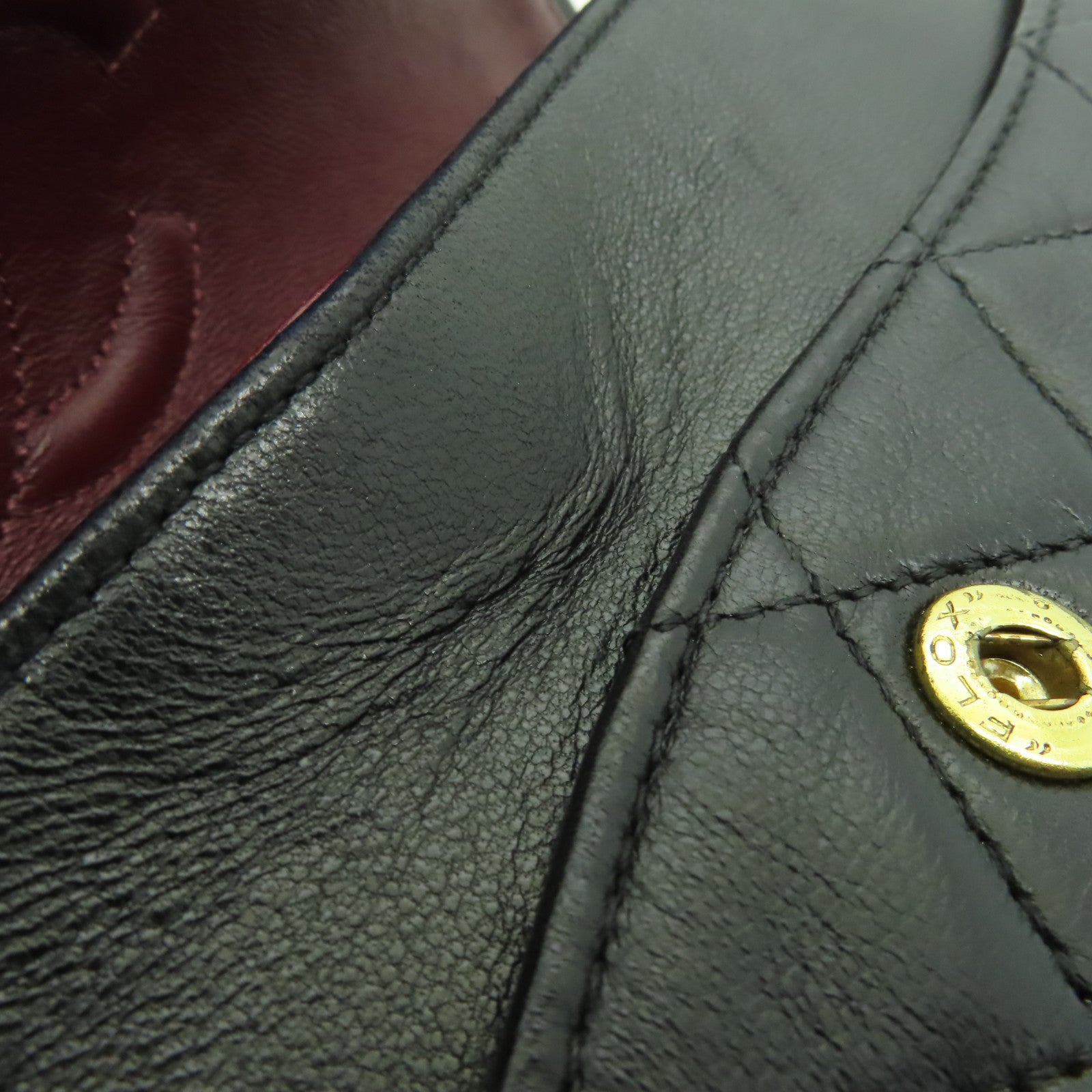 CHANEL 菱格羊皮皮革Vintage Shoulder金扣肩背袋黑色