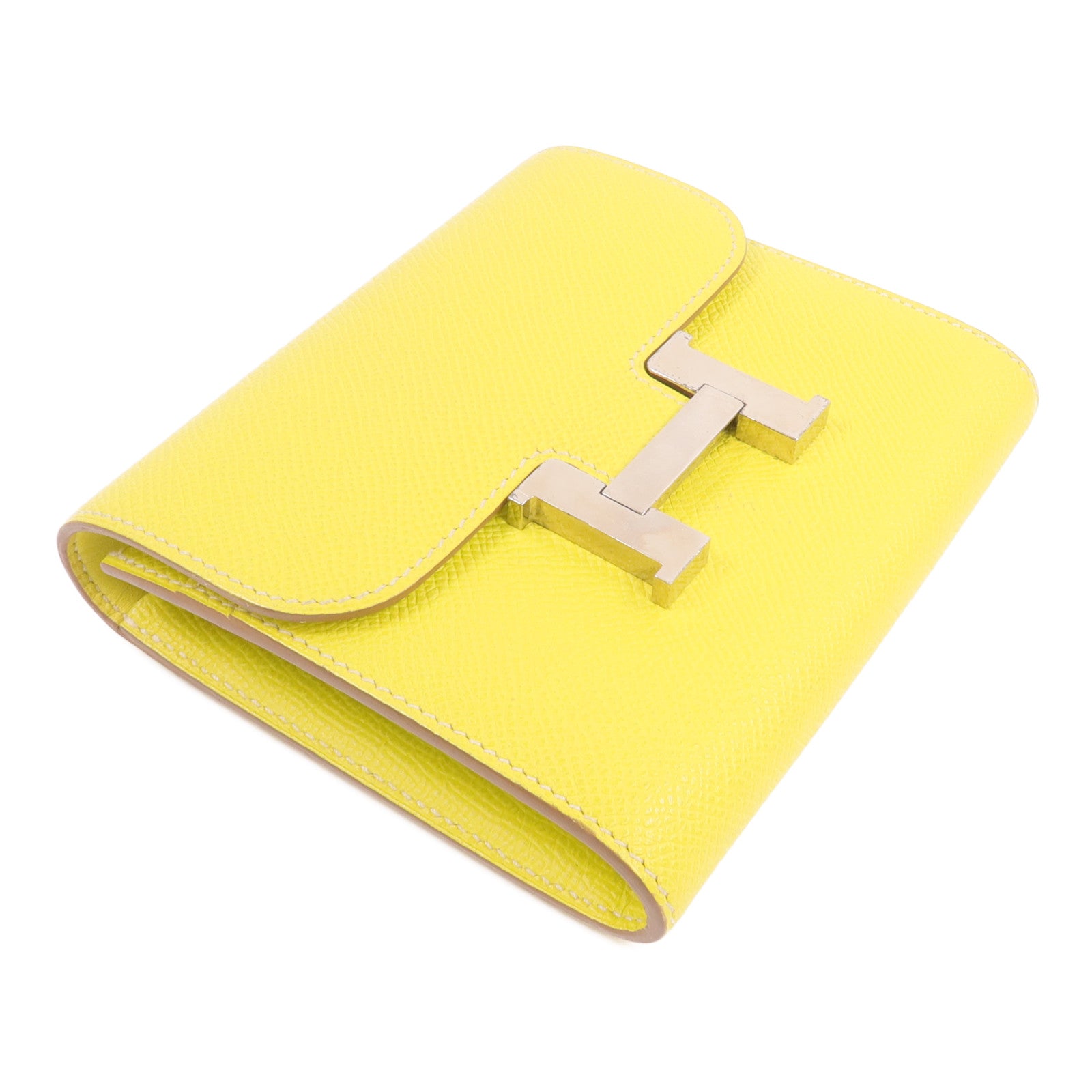 HERMES Epsom皮革Constance Slim Wallet錢包Lime