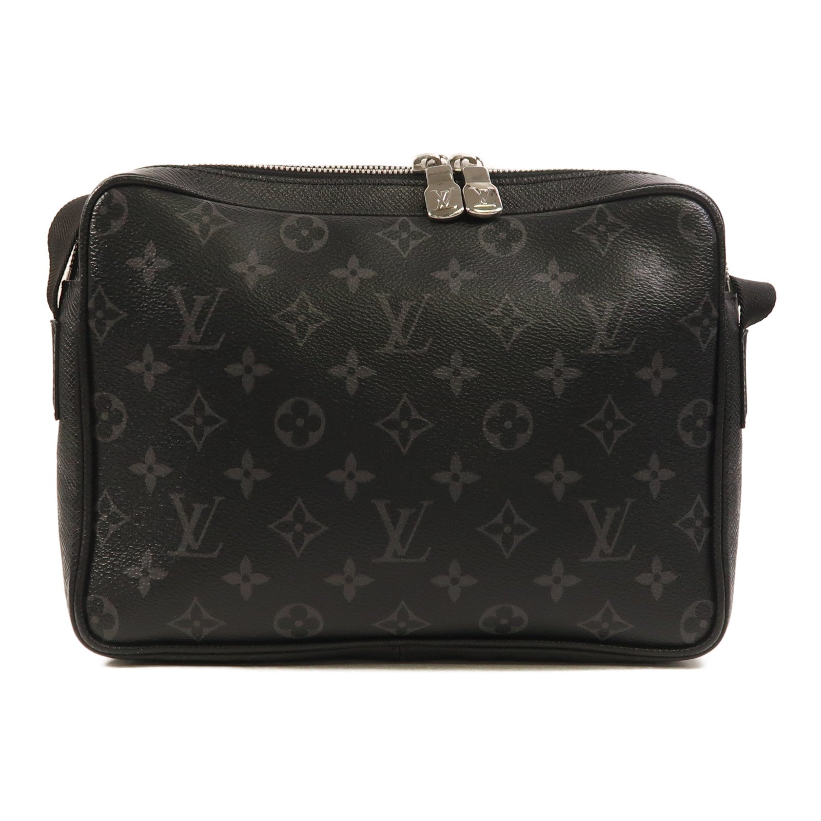 LOUIS VUITTON Monogram Eclipse/Taiga Outdoor Messenger銀扣肩背袋