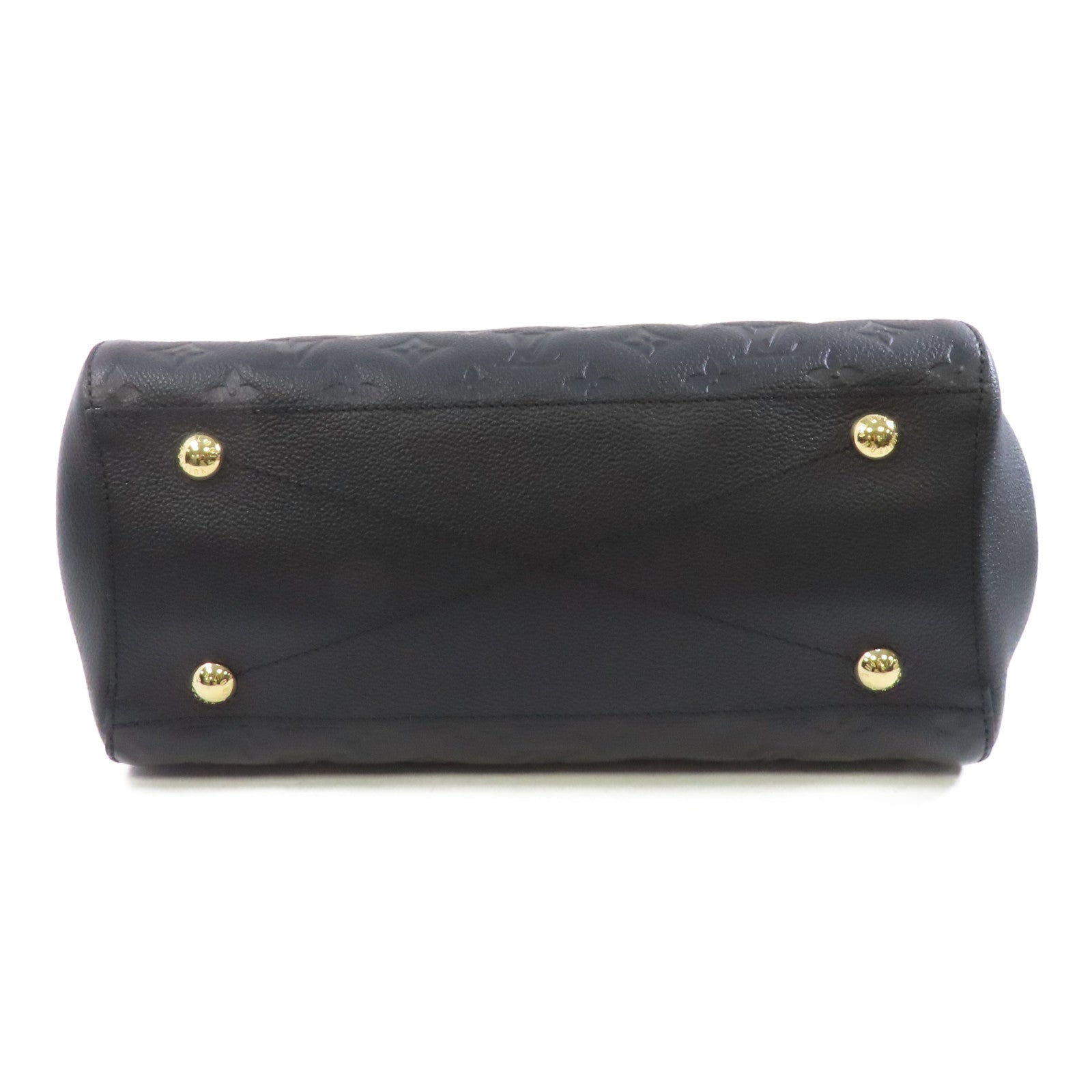 LOUIS VUITTON Monogram Empreinte Montaigne MM金扣手挽肩背兩用袋黑色