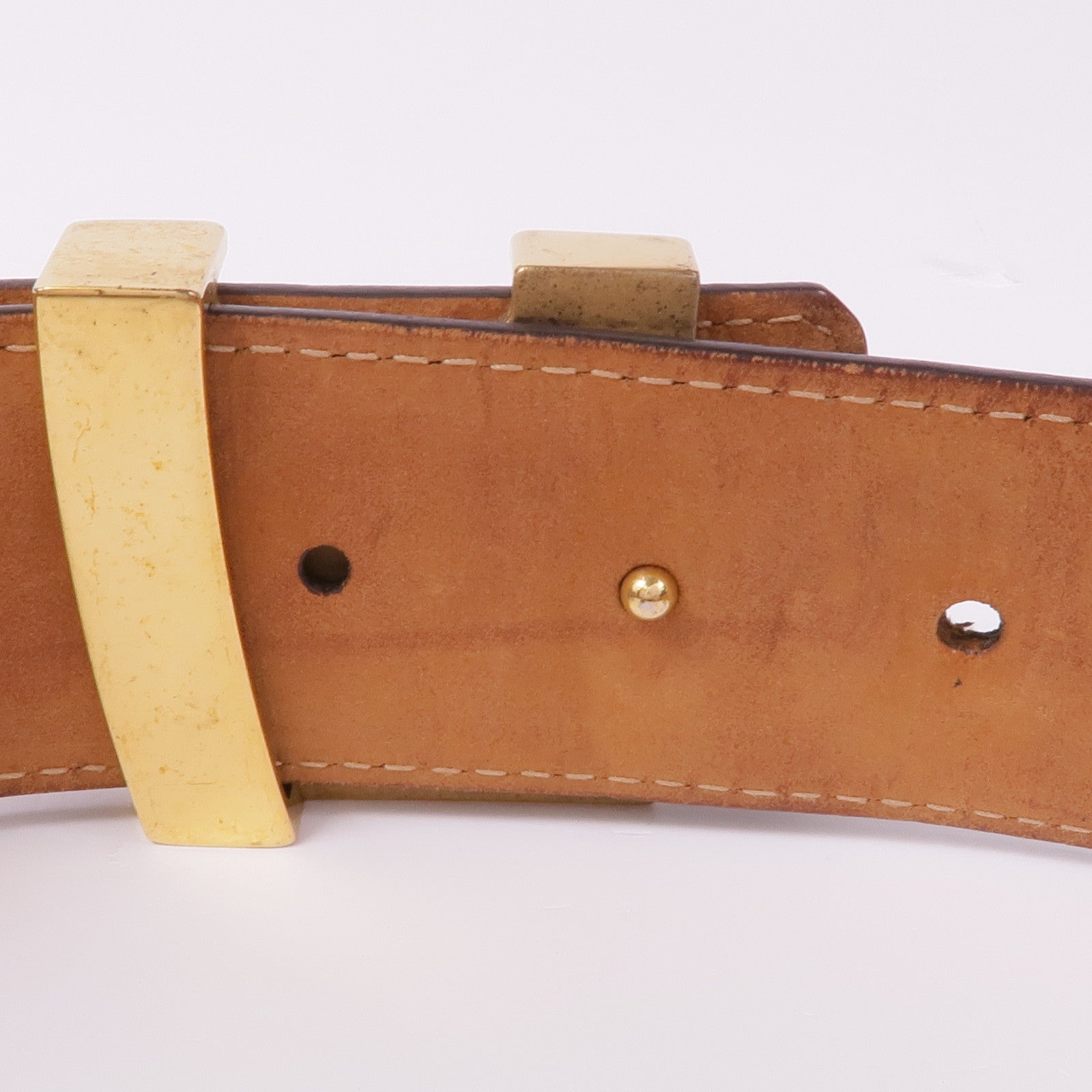 LOUIS VUITTON Monogram Belt金扣皮帶