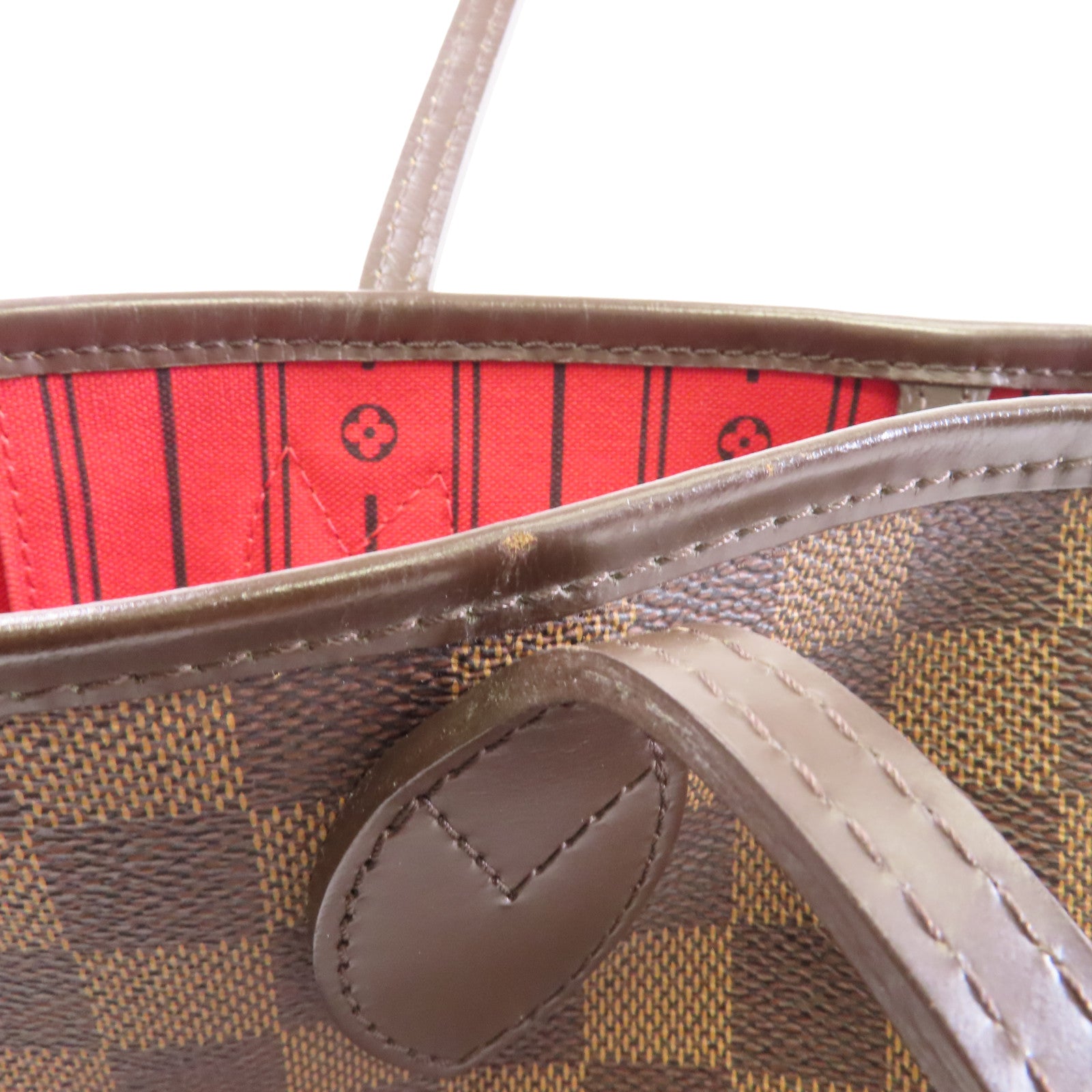 LOUIS VUITTON 【激減優惠】Daimer Neverfull MM金扣肩背袋啡色