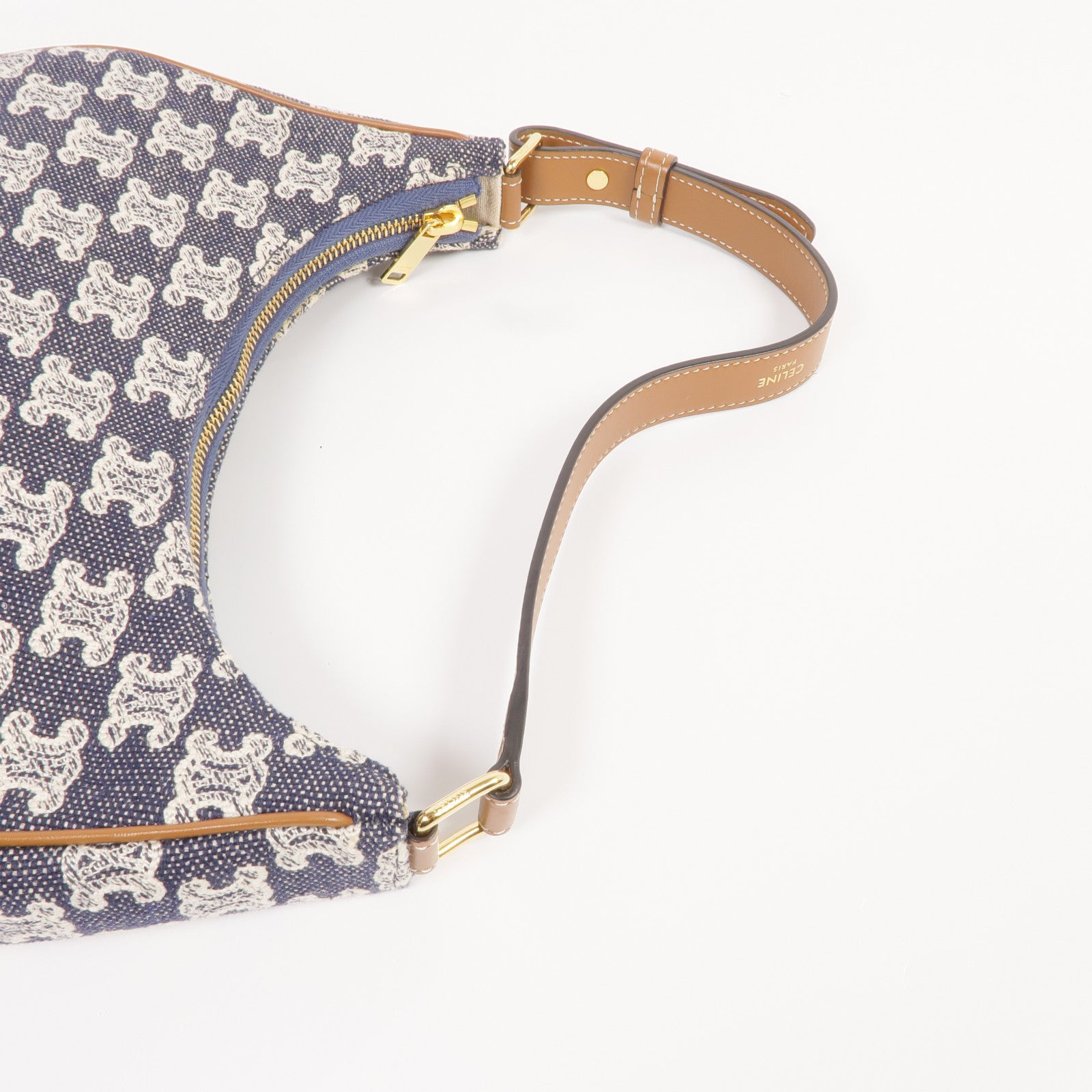 CELINE 牛仔布AVA金扣肩背袋