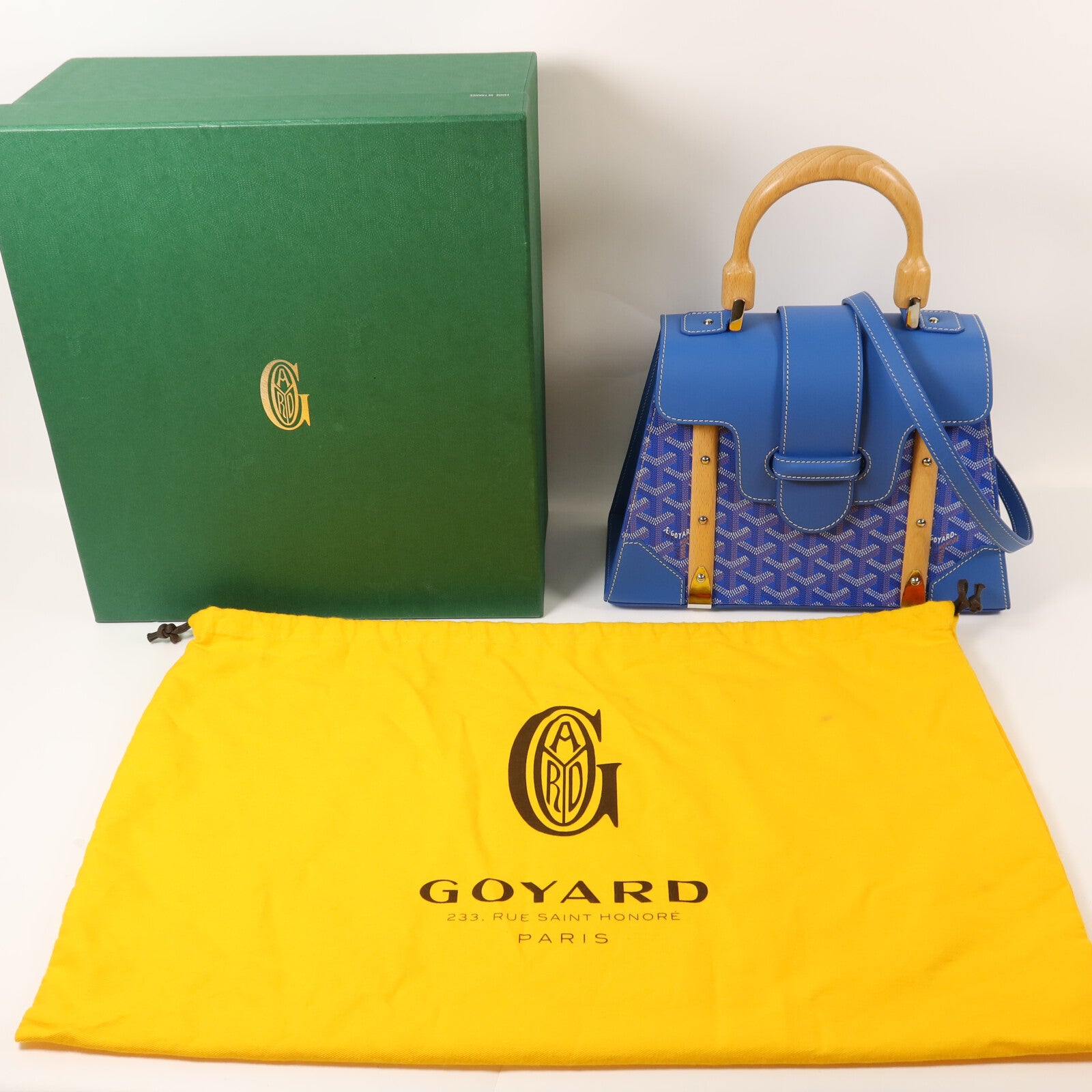 GOYARD 塗層帆布Saigon PM銀扣手挽肩背兩用袋