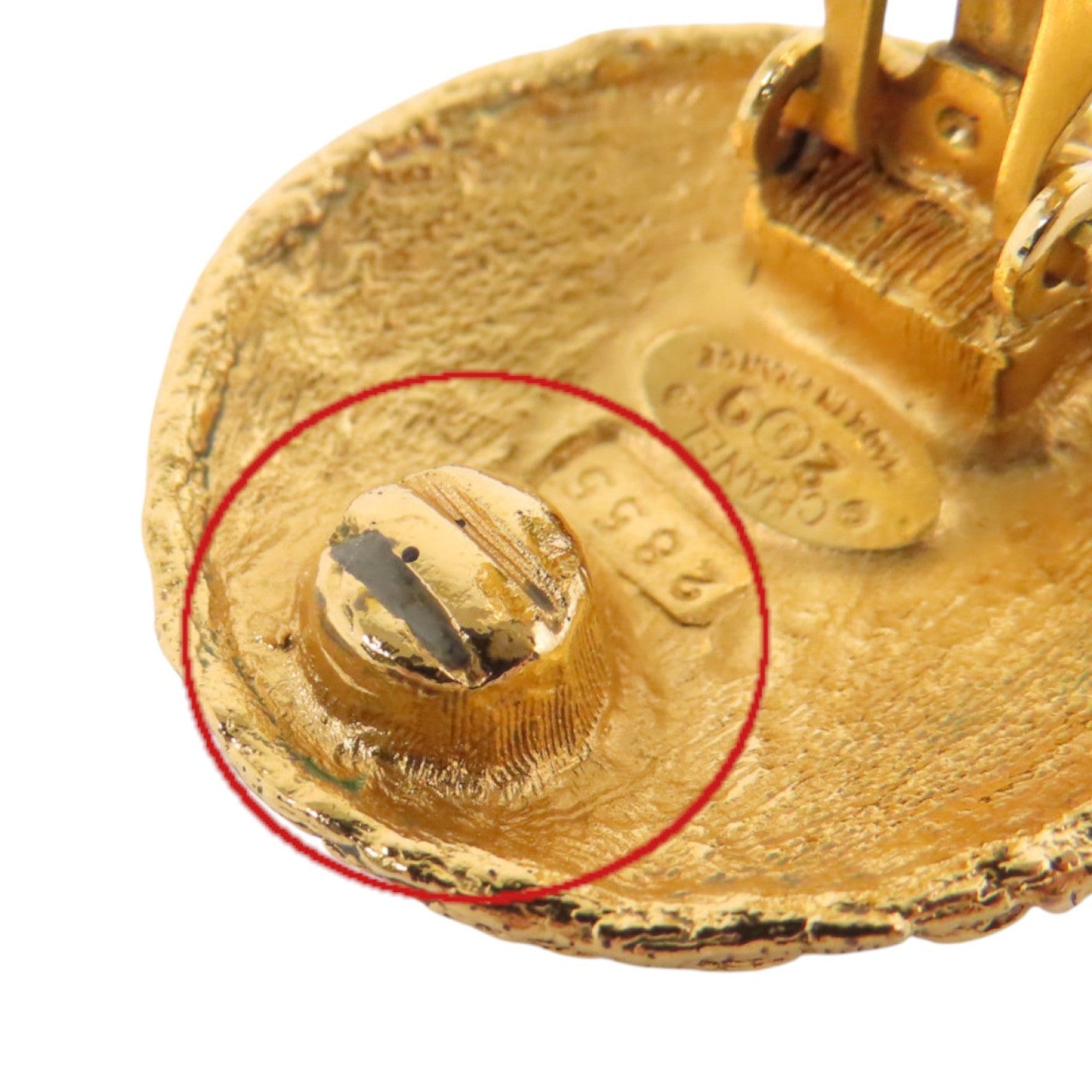 CHANEL 金屬Vintage Round Earring金扣耳環