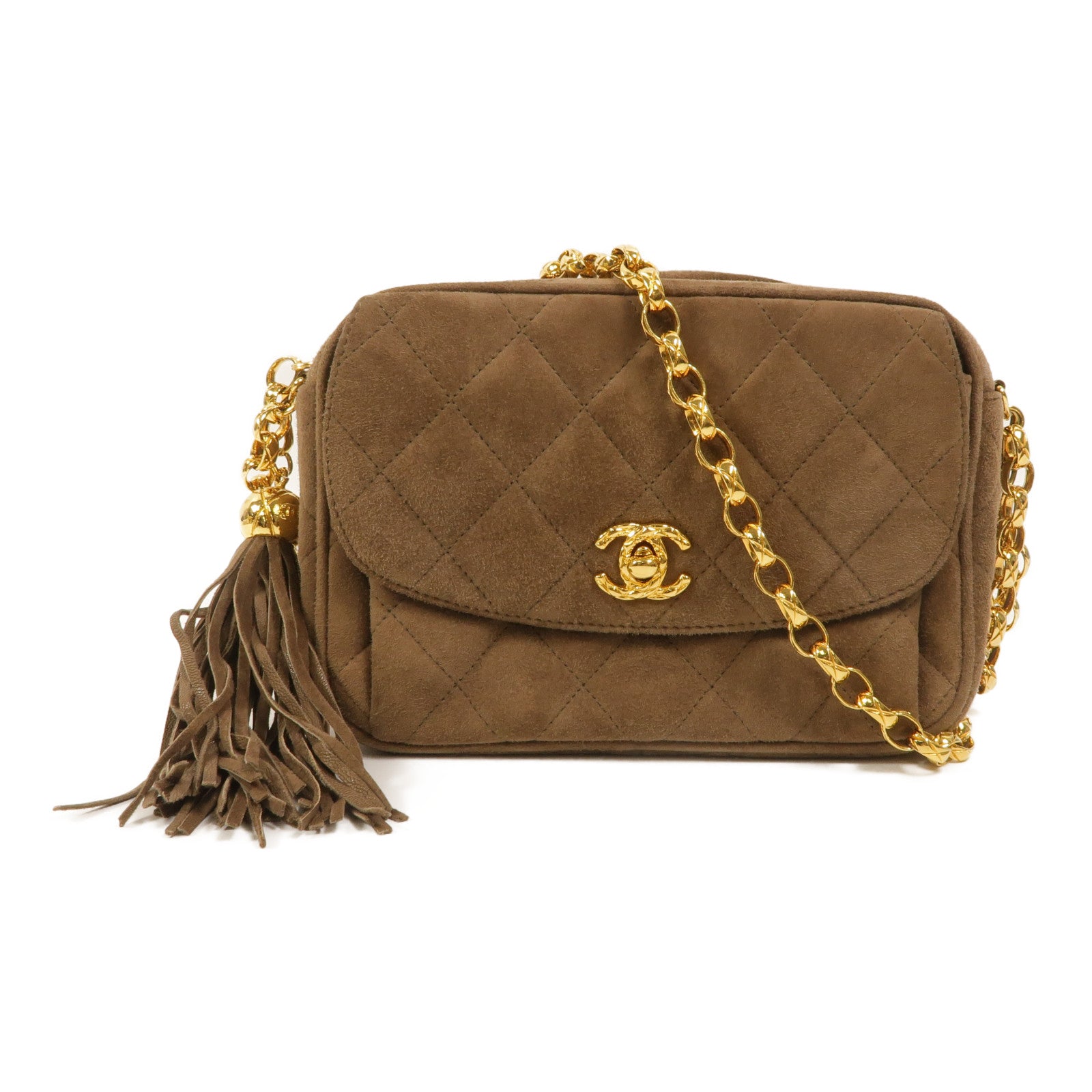 CHANEL 麂皮皮革Chain Shoulder鏈帶肩背袋