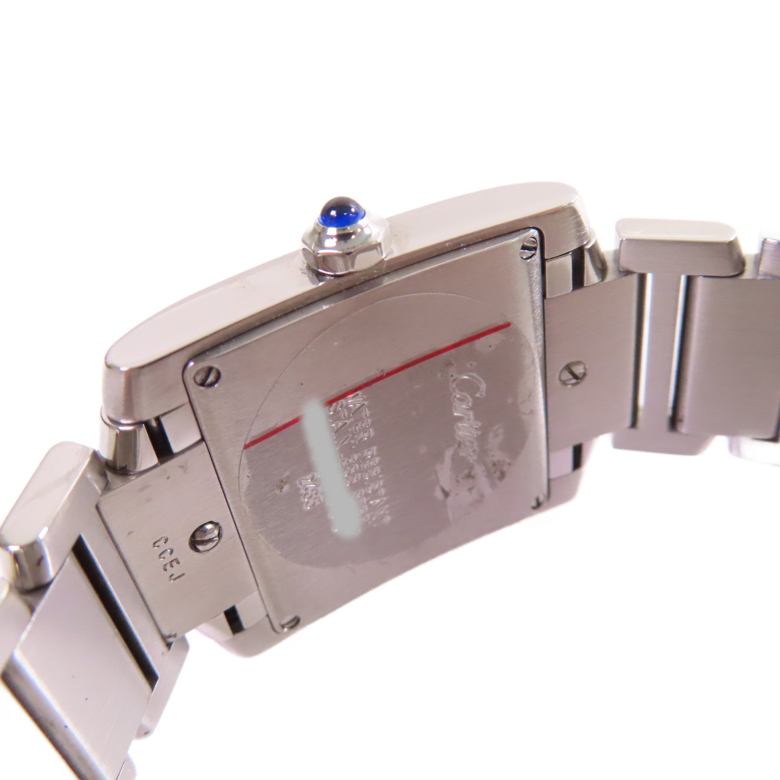 CARTIER Tank Francaise MM Watch不鏽鋼石英機芯手錶白色/銀色