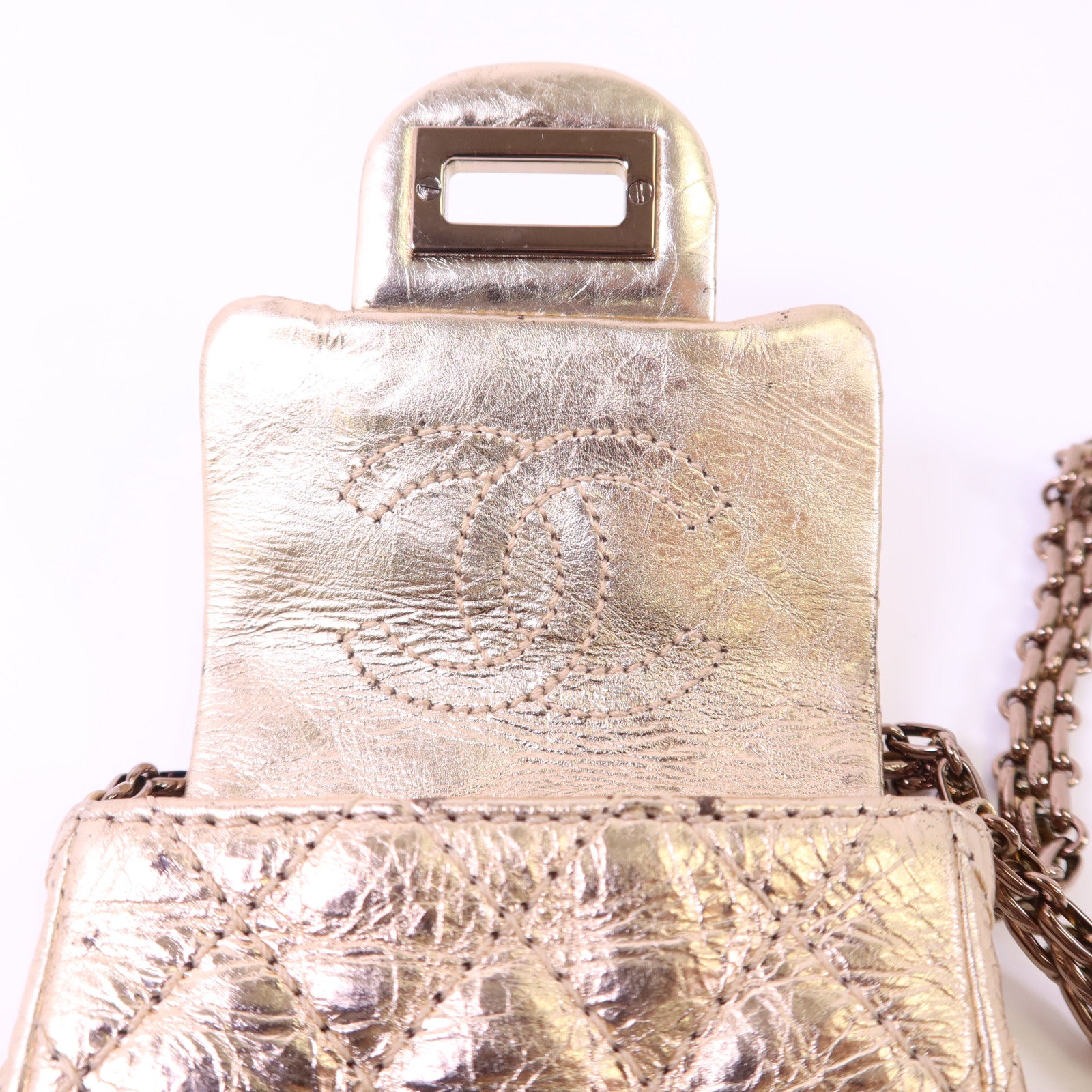 CHANEL 牛皮皮革2.55 Phone Bag鏈帶肩背袋