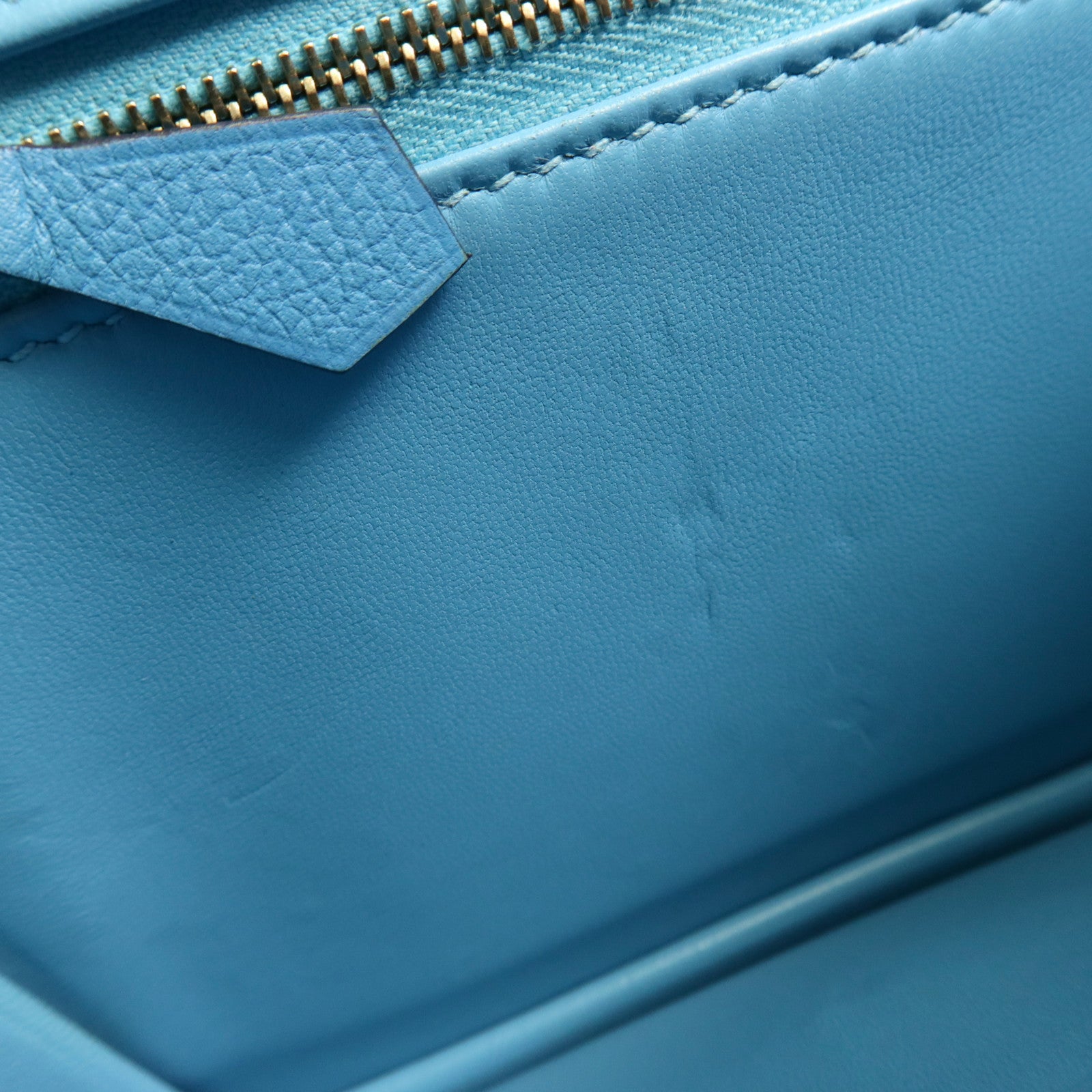 HERMES Evercolor皮革2002銀扣肩背袋Bleu Du Nord