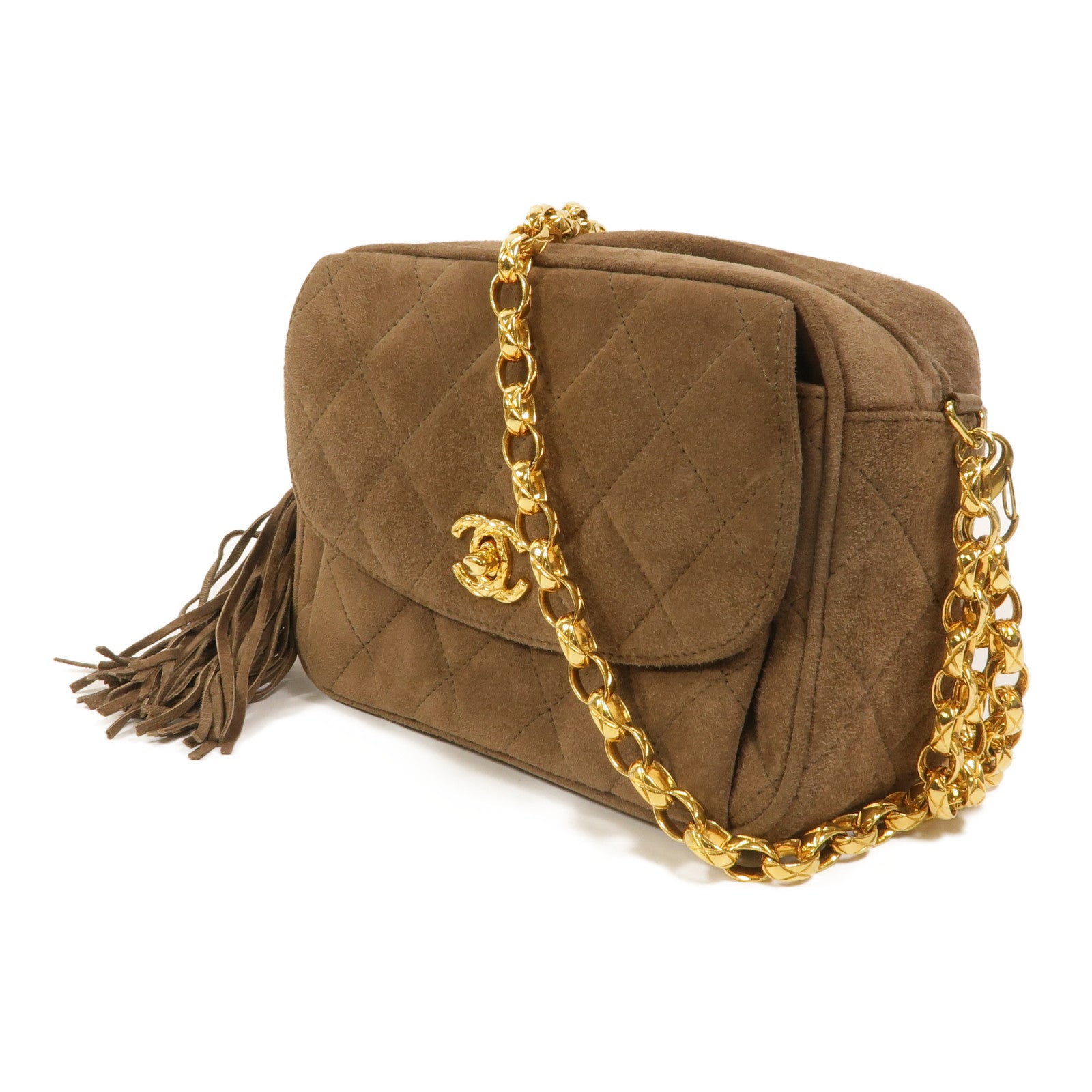 CHANEL 麂皮皮革Chain Shoulder鏈帶肩背袋