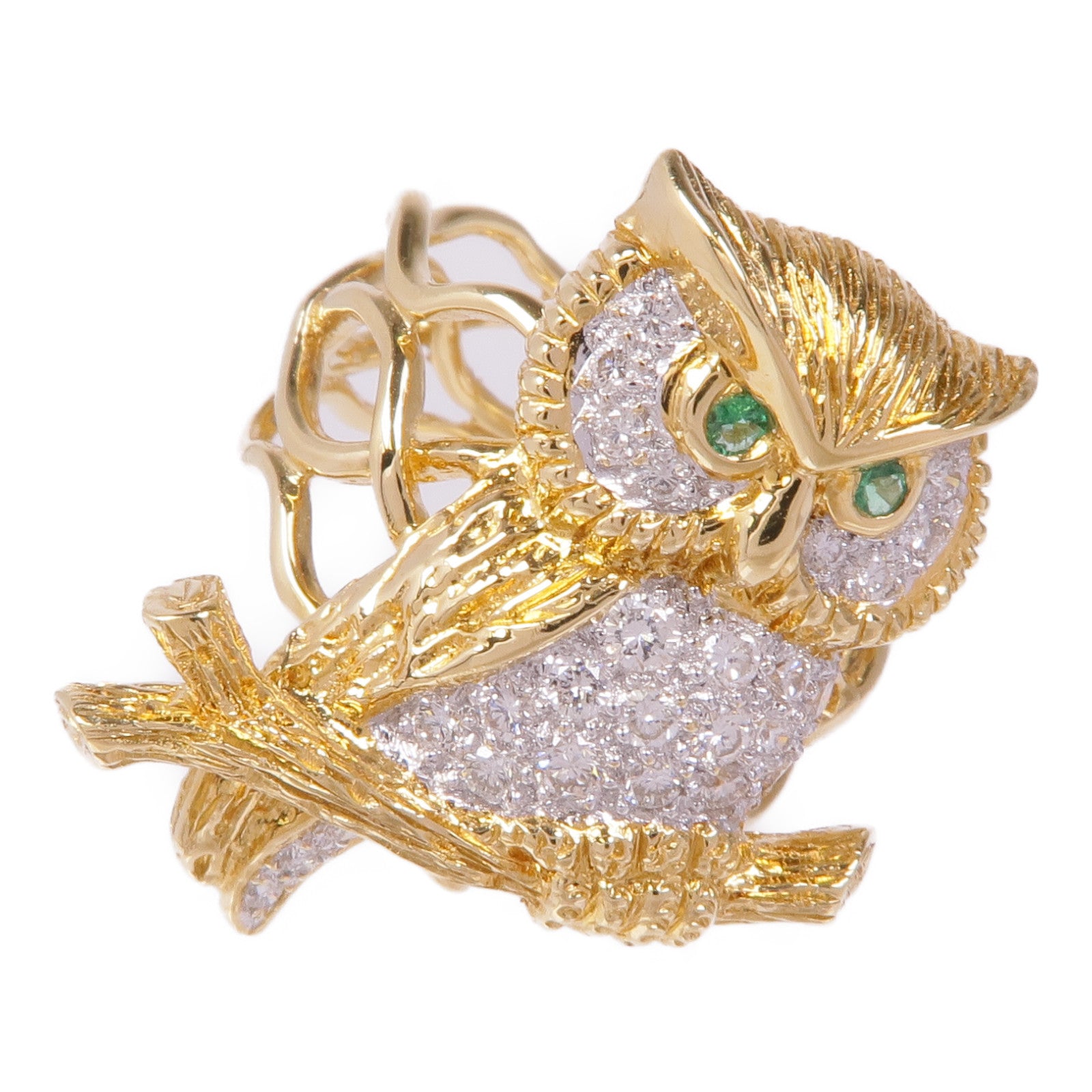JEWELRY 18K黃金/Emerald Diamond Ring綠寶石/鑽石戒指US#6