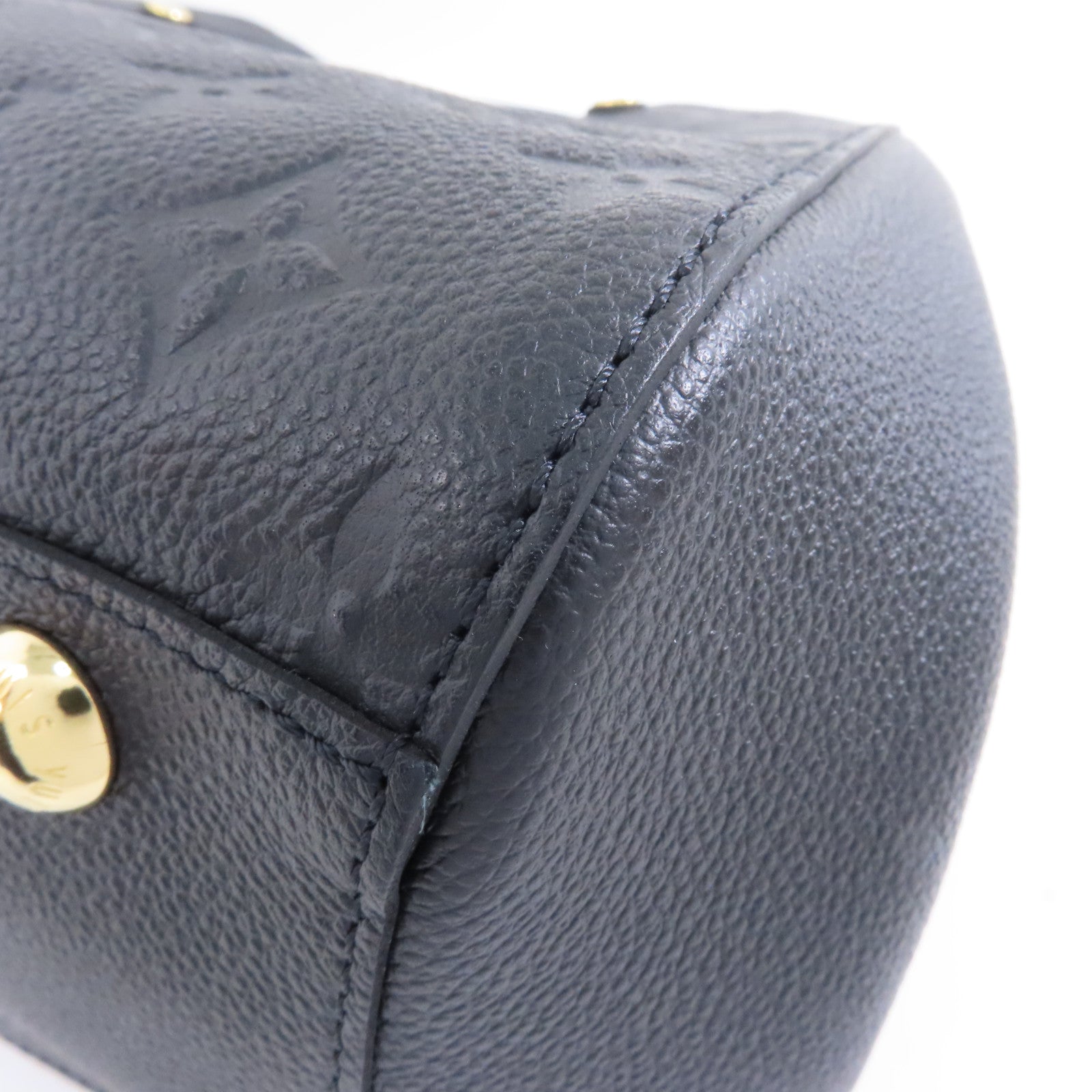 LOUIS VUITTON Monogram Empreinte Montaigne MM金扣手挽肩背兩用袋黑色