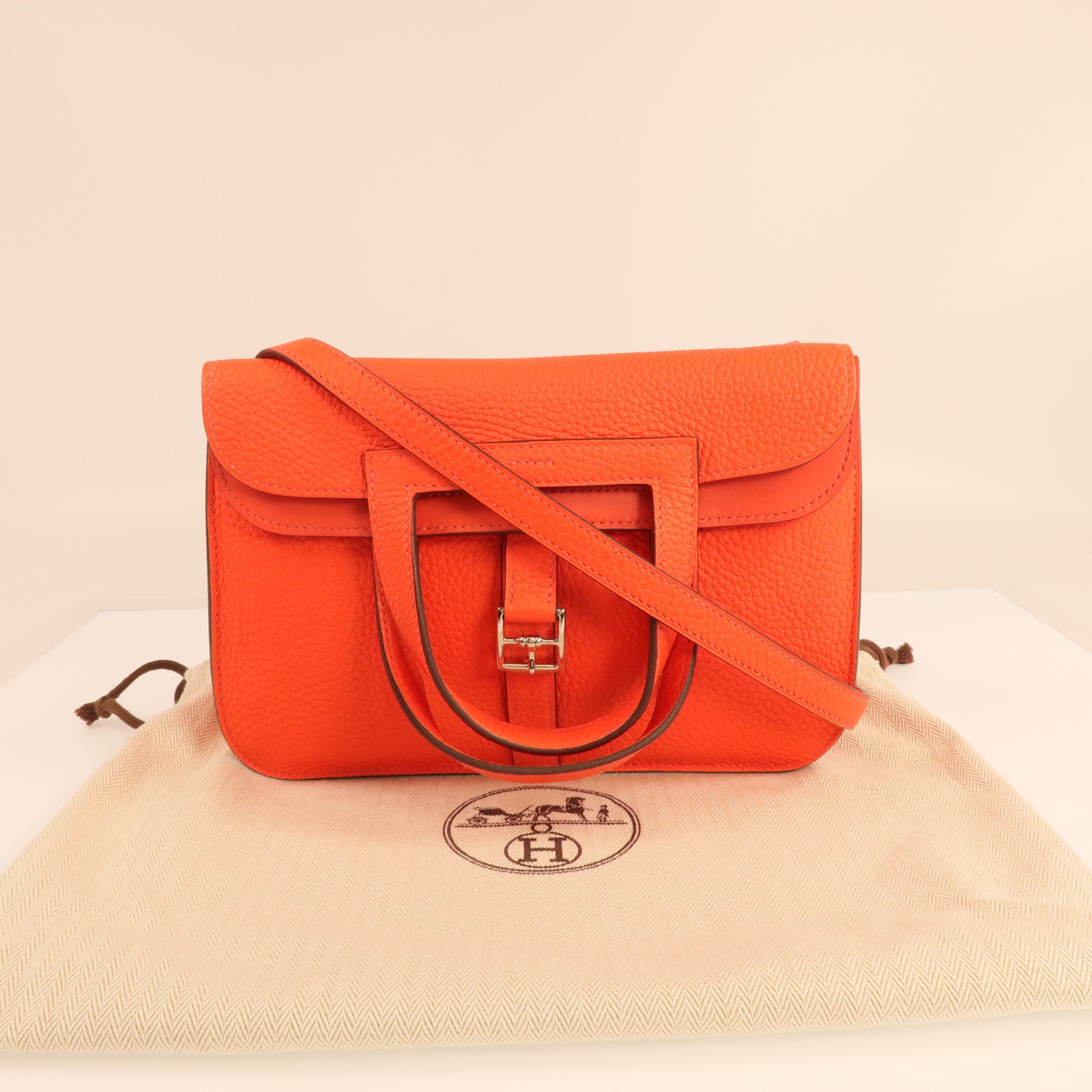 HERMES Clemence皮革Halzan 25銀扣兩用手挽肩背包