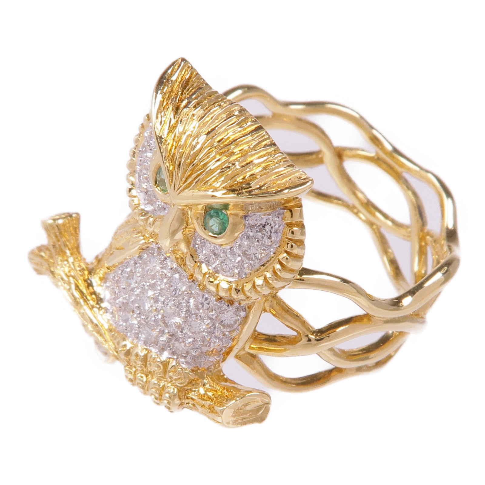 JEWELRY 18K黃金/Emerald Diamond Ring綠寶石/鑽石戒指US#6