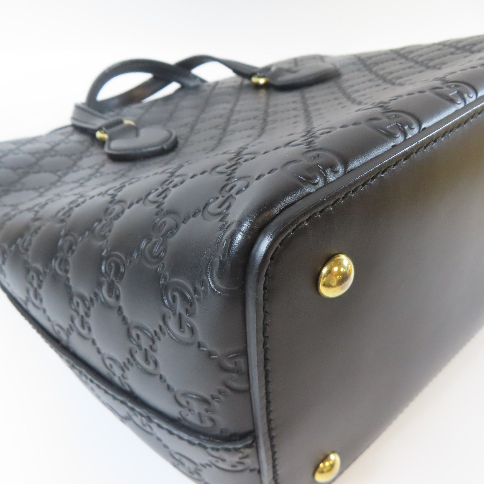 GUCCI 牛皮皮革2 Way Shoulder金扣手挽肩背兩用袋黑色