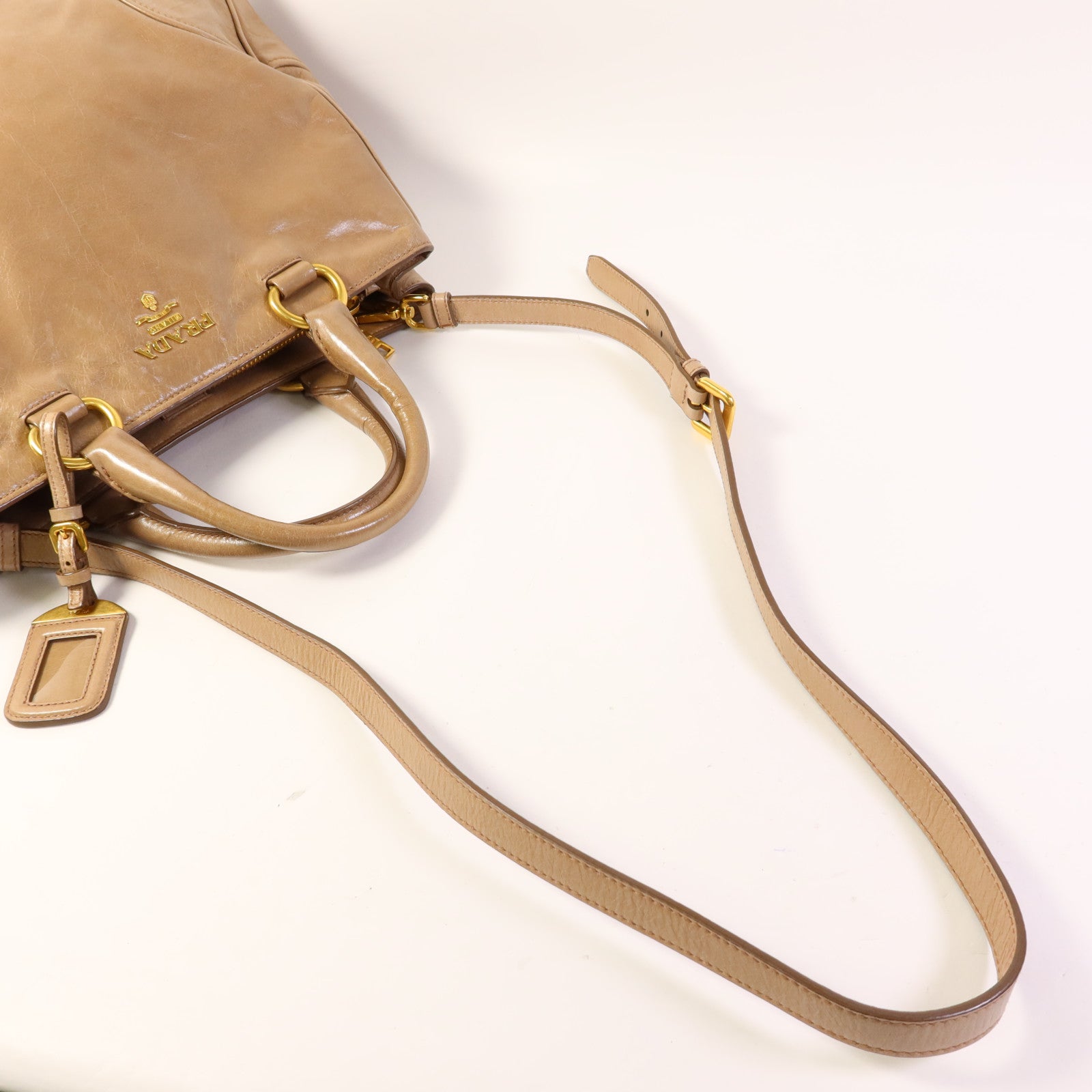 PRADA 牛皮皮革2 Way Shoulder金扣手挽肩背兩用袋