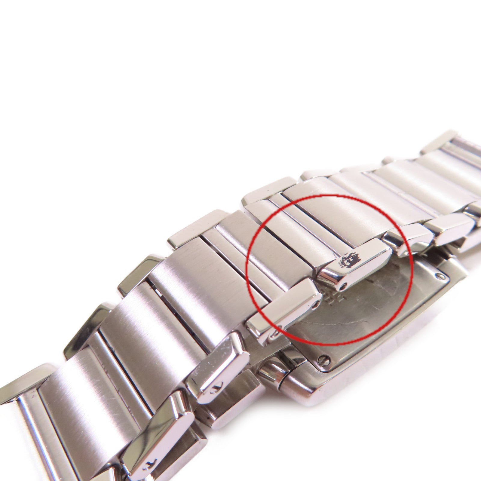 CARTIER Tank Francaise MM Watch不鏽鋼石英機芯手錶白色/銀色