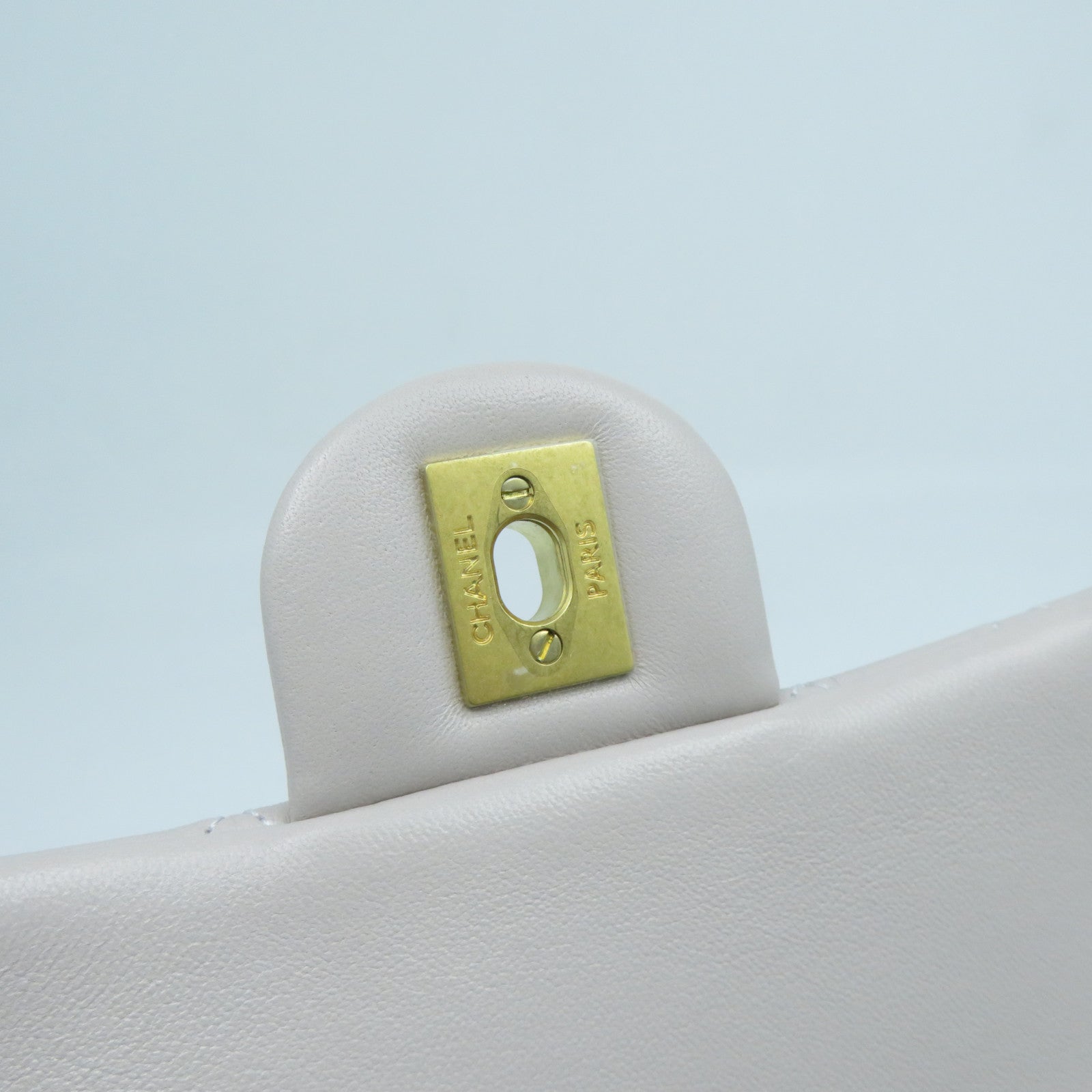CHANEL 菱格羊皮皮革Mini 20 Gold Ball金扣鏈帶肩背袋淺紫色