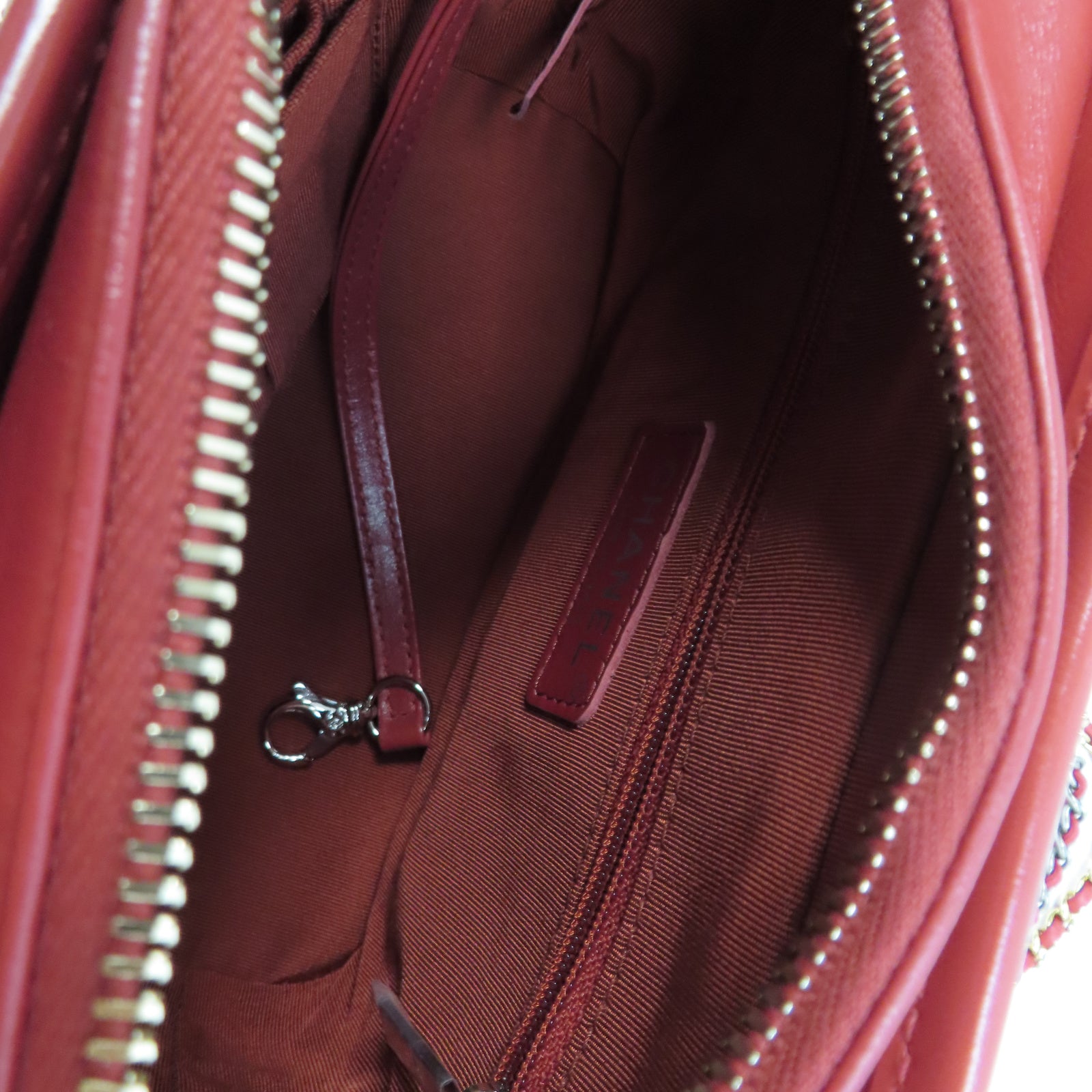 CHANEL (PRICE DOWN) CC Gabrielle Small Chain Shoulder Bag Calfskin Leather A91810 Red