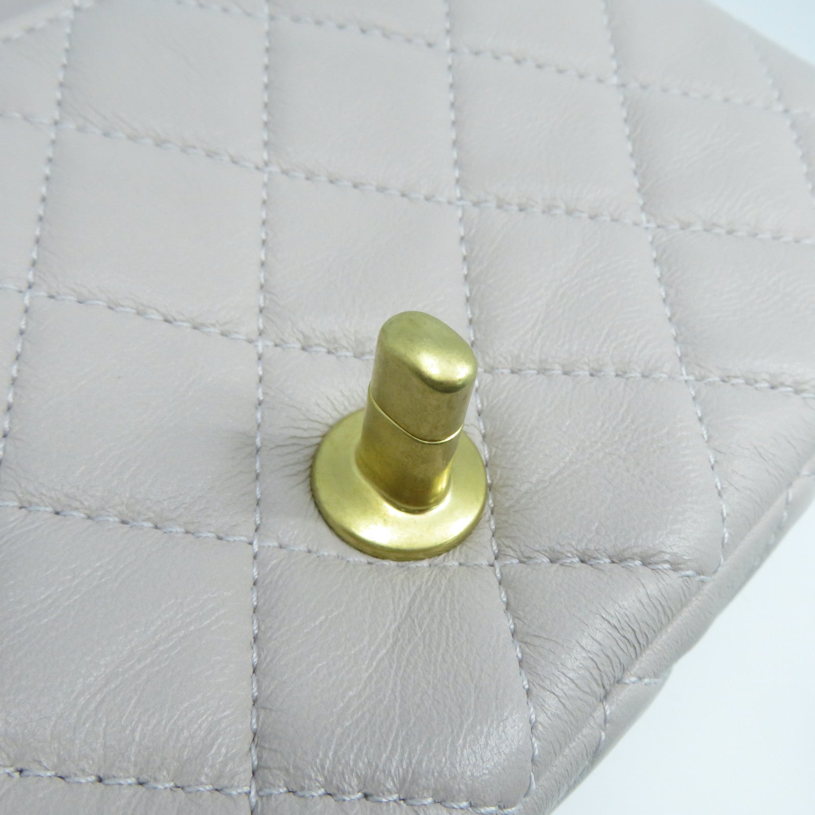CHANEL 菱格羊皮皮革Mini 20 Gold Ball金扣鏈帶肩背袋淺紫色