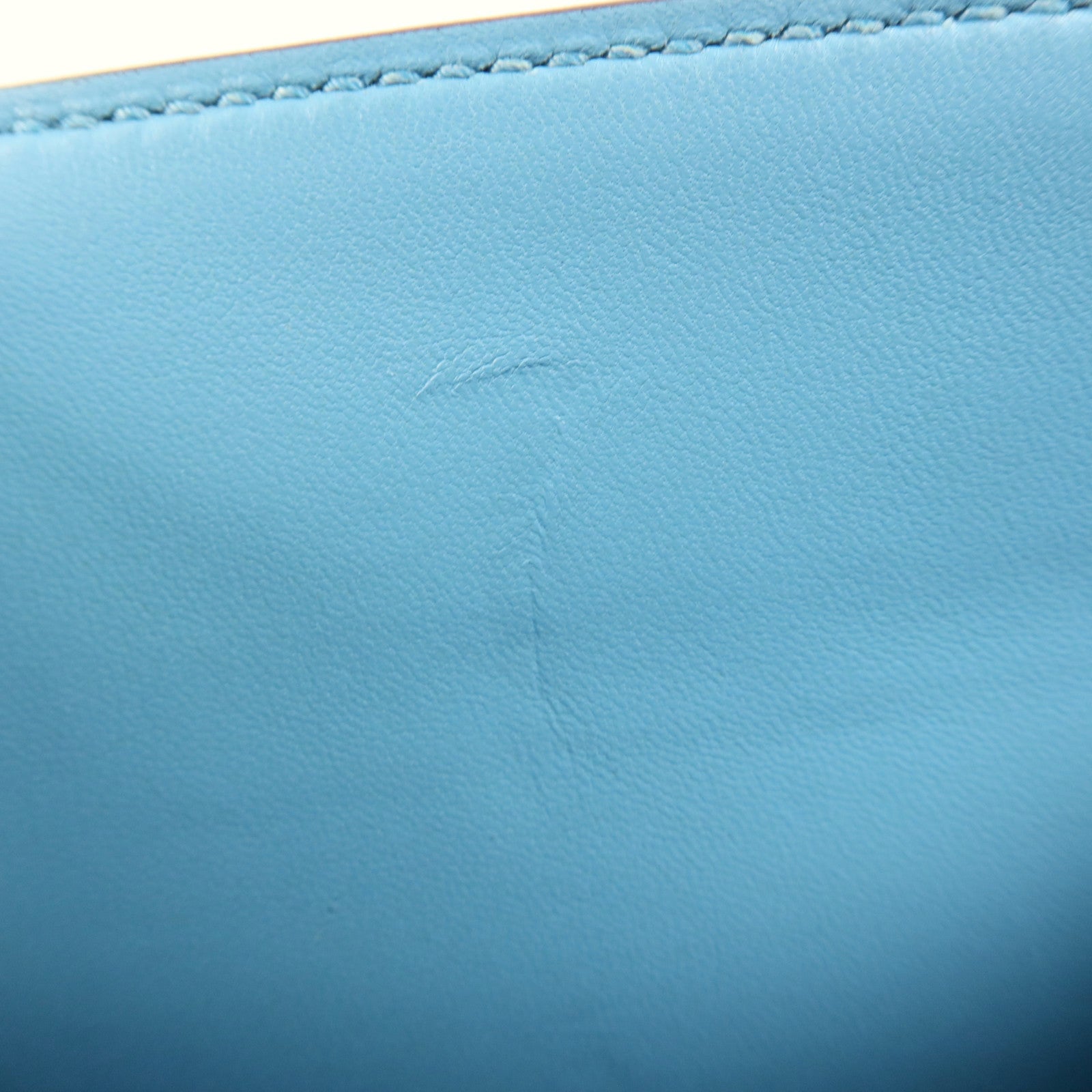 HERMES Evercolor皮革2002銀扣肩背袋Bleu Du Nord