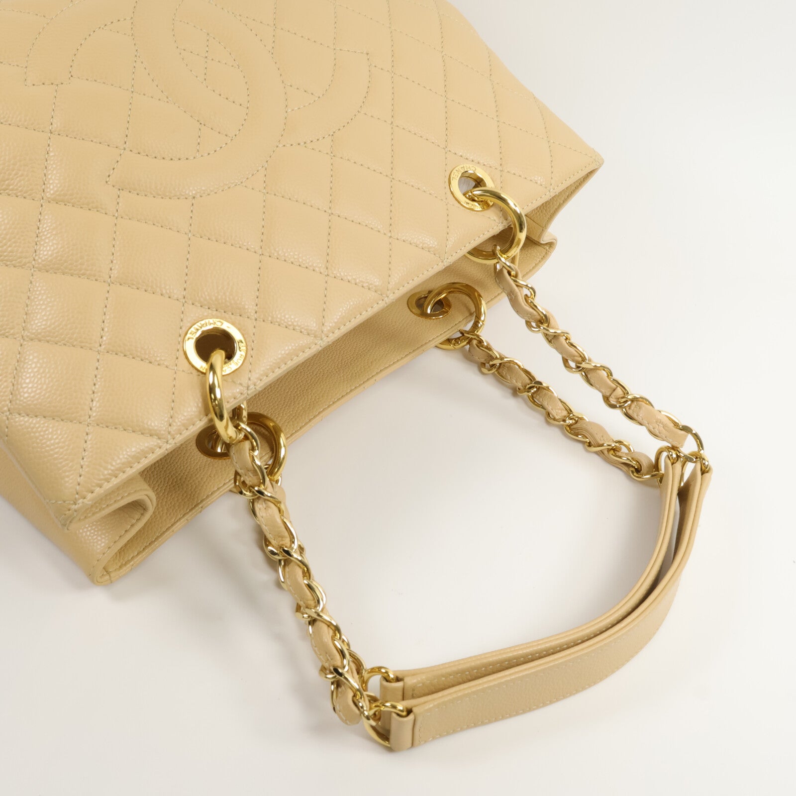 CHANEL 牛皮皮革GST Grand Shopping Tote Bag鏈帶手挽袋