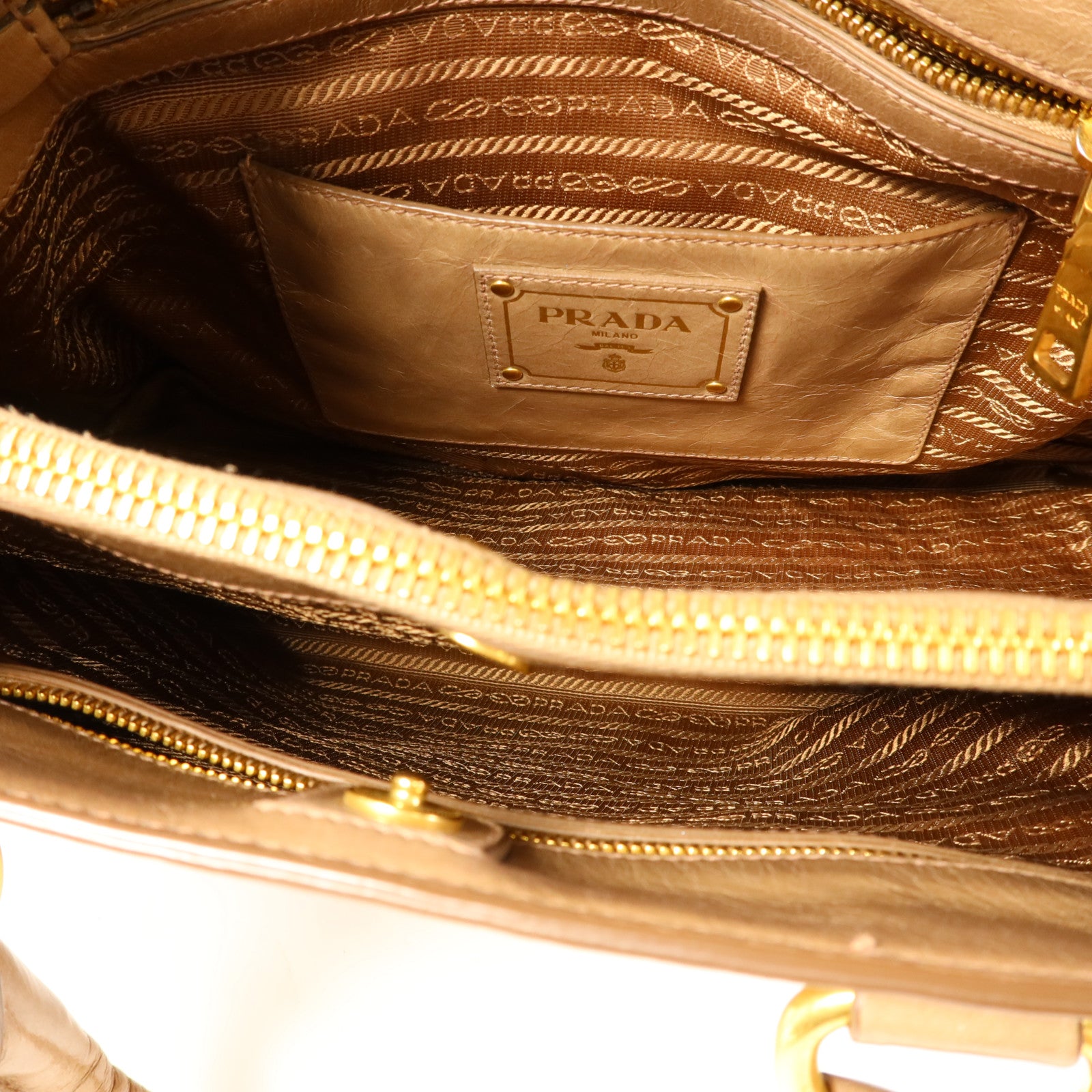 PRADA 牛皮皮革2 Way Shoulder金扣手挽肩背兩用袋