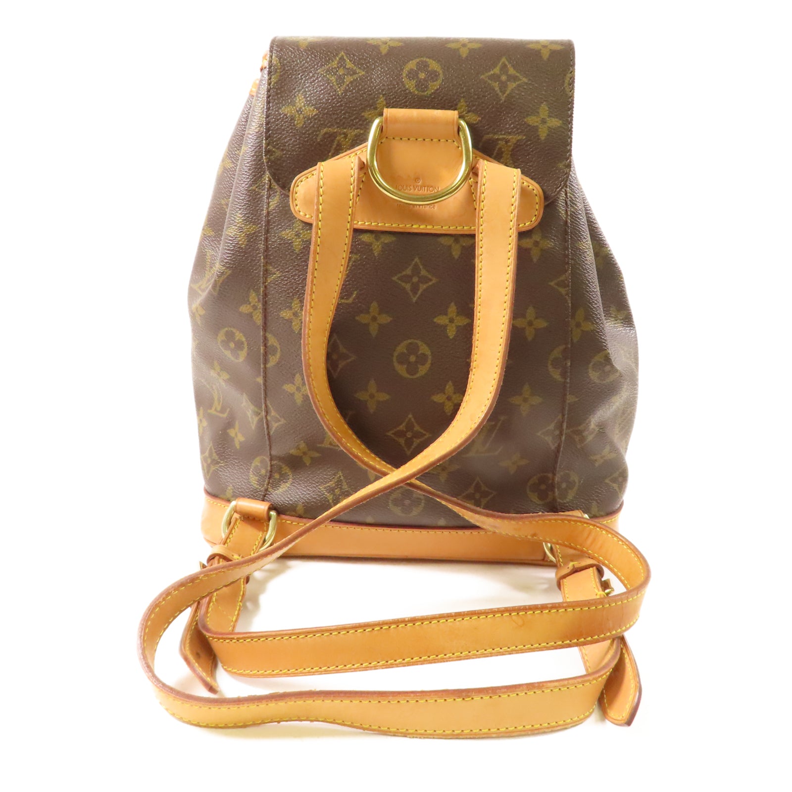 LOUIS VUITTON Monogram Montsouris MM金扣背包啡色