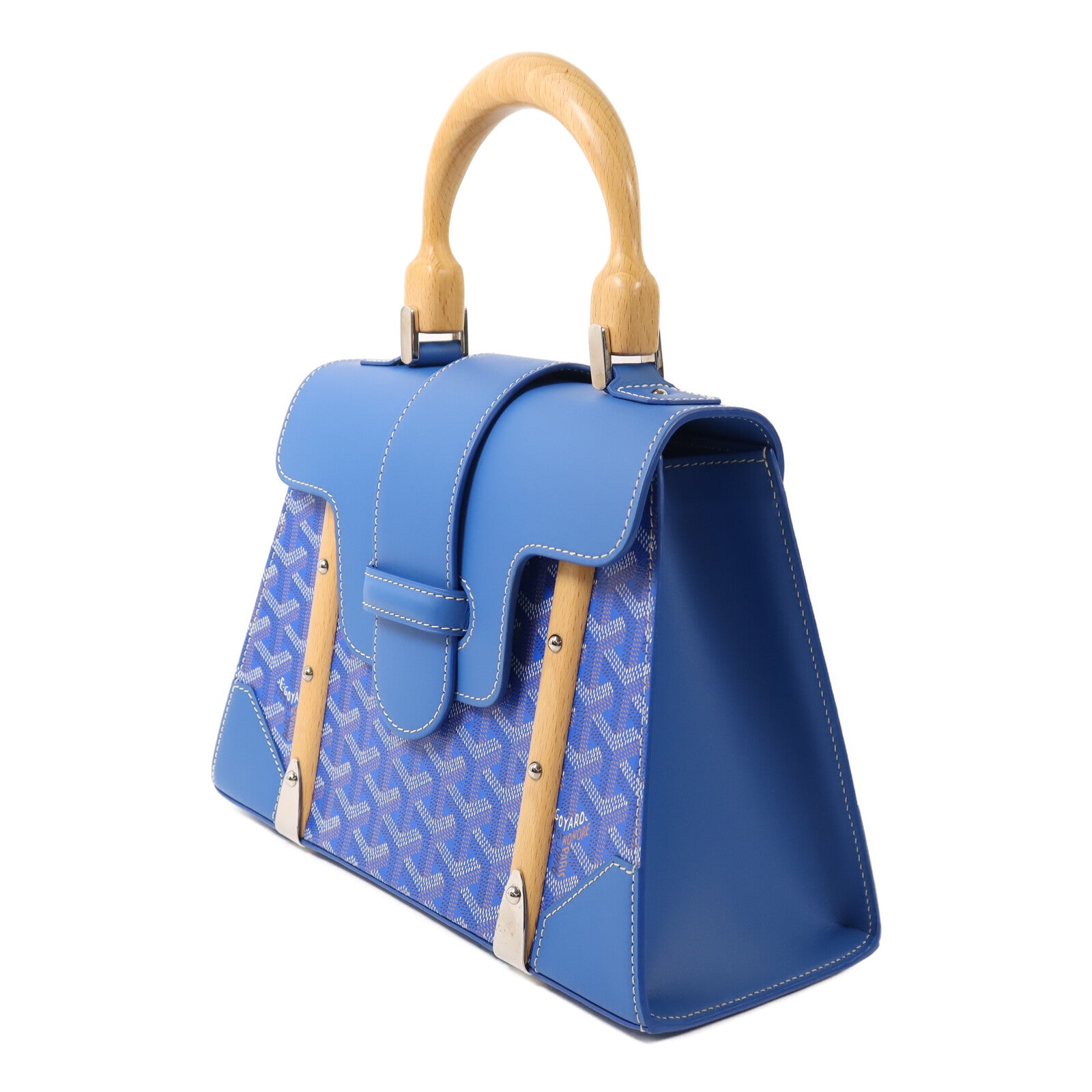 GOYARD 塗層帆布Saigon PM銀扣手挽肩背兩用袋