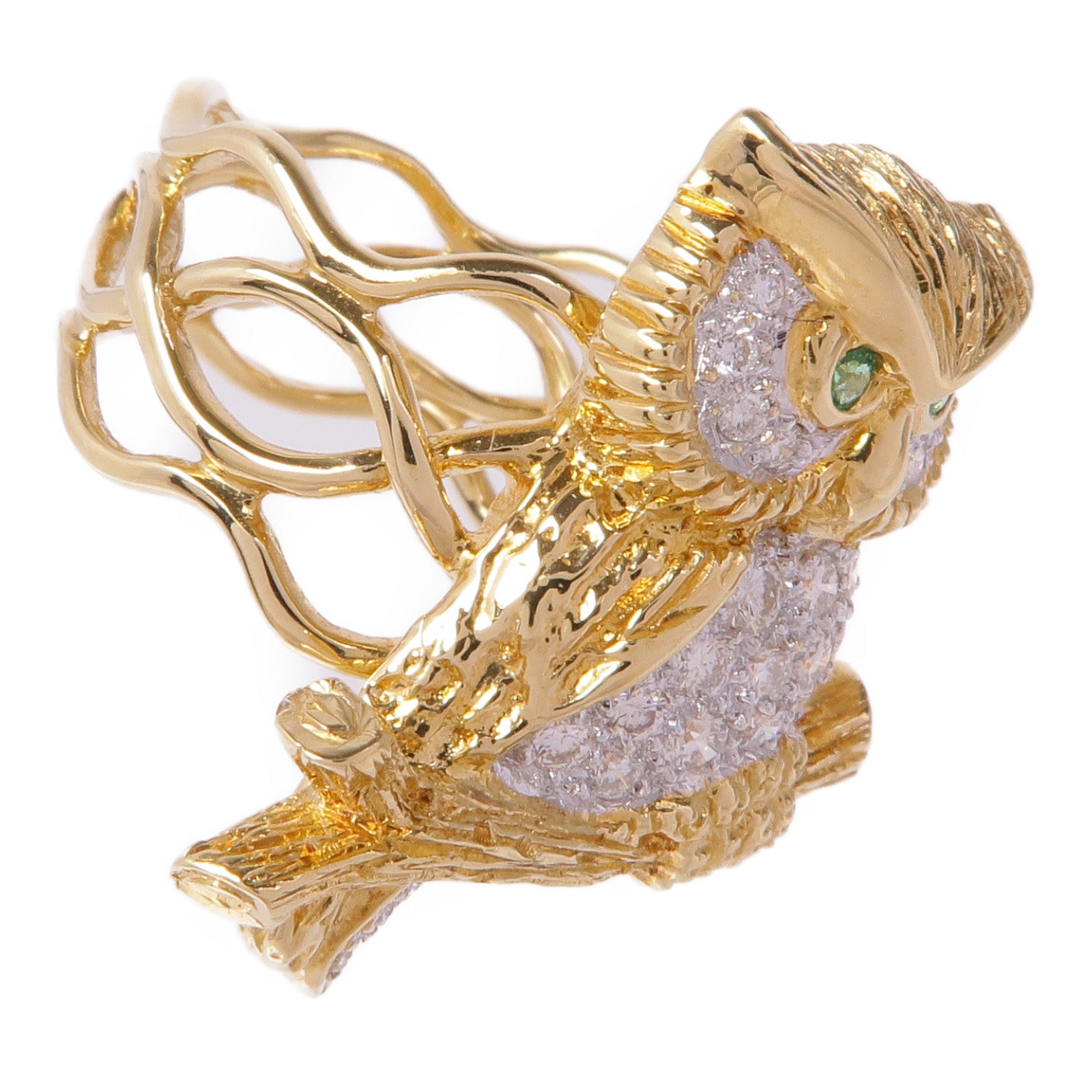 JEWELRY 18K黃金/Emerald Diamond Ring綠寶石/鑽石戒指US#6