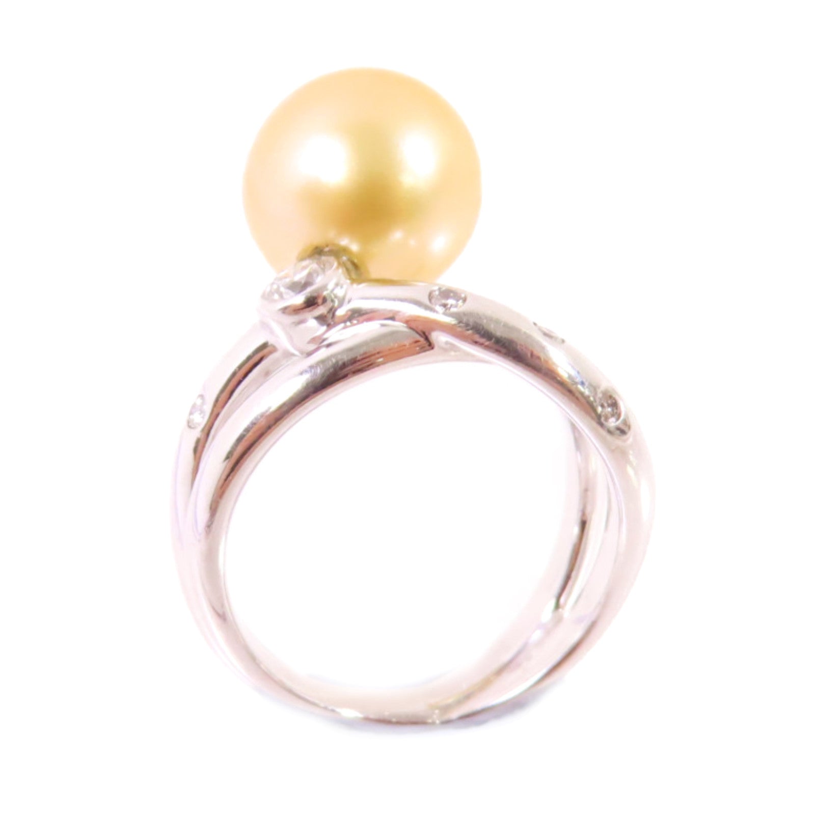 JEWELRY 18K白金/珍珠/0.19ct鑽石Diamond Pearl Ring戒指US#5