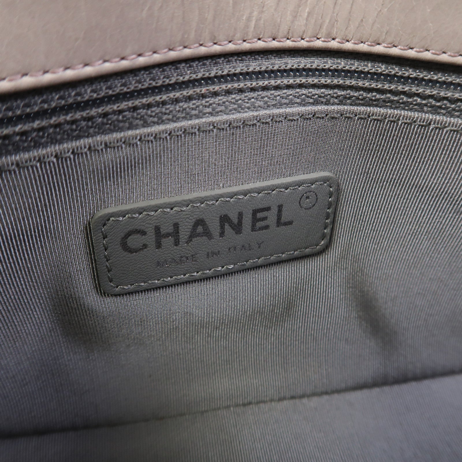 CHANEL 【激減優惠】菱格牛皮皮革Shoulder Bag銀扣肩背袋粉紅色/灰色