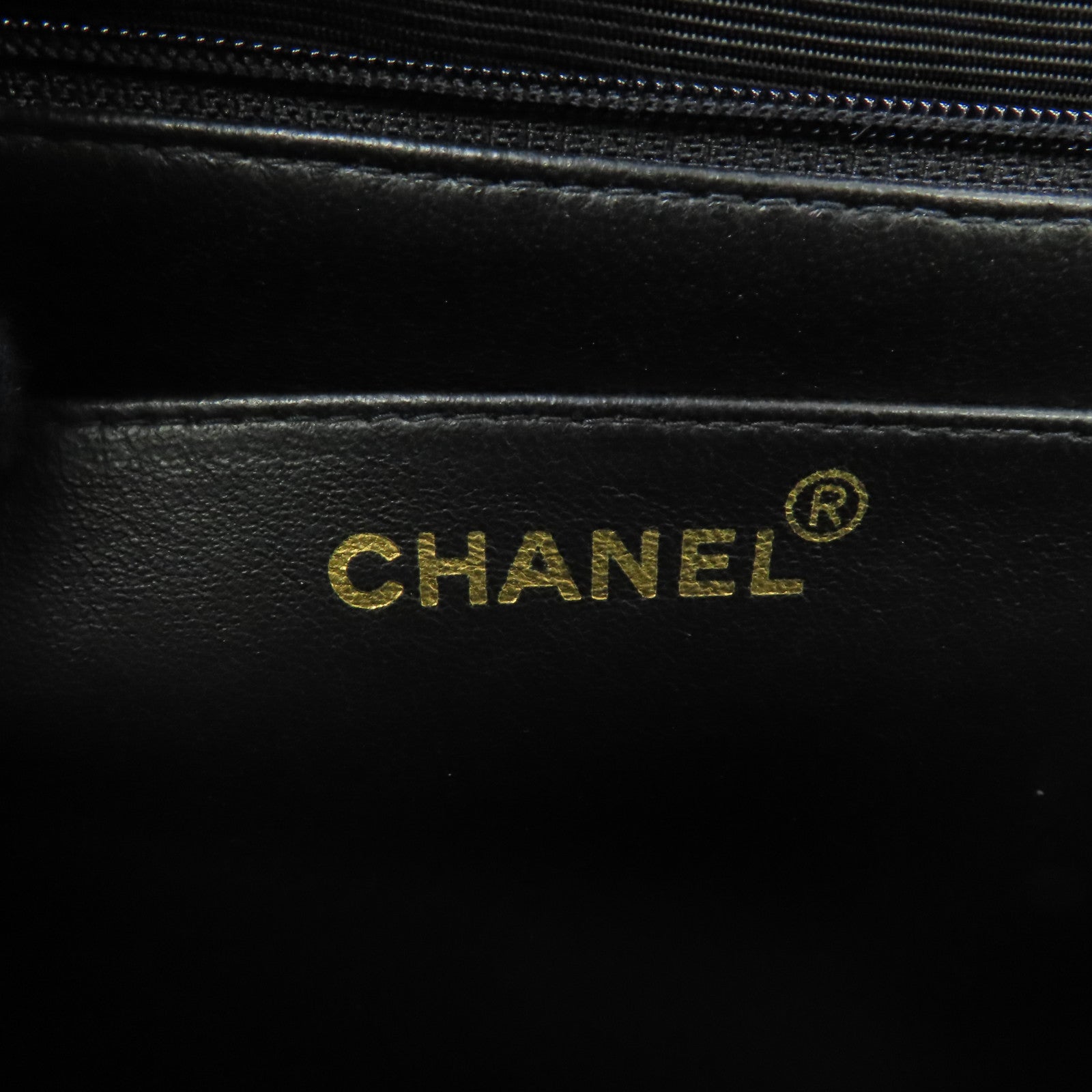 CHANEL 菱格牛皮皮革Chain Shoulder Bag金扣鏈帶肩背袋黑色