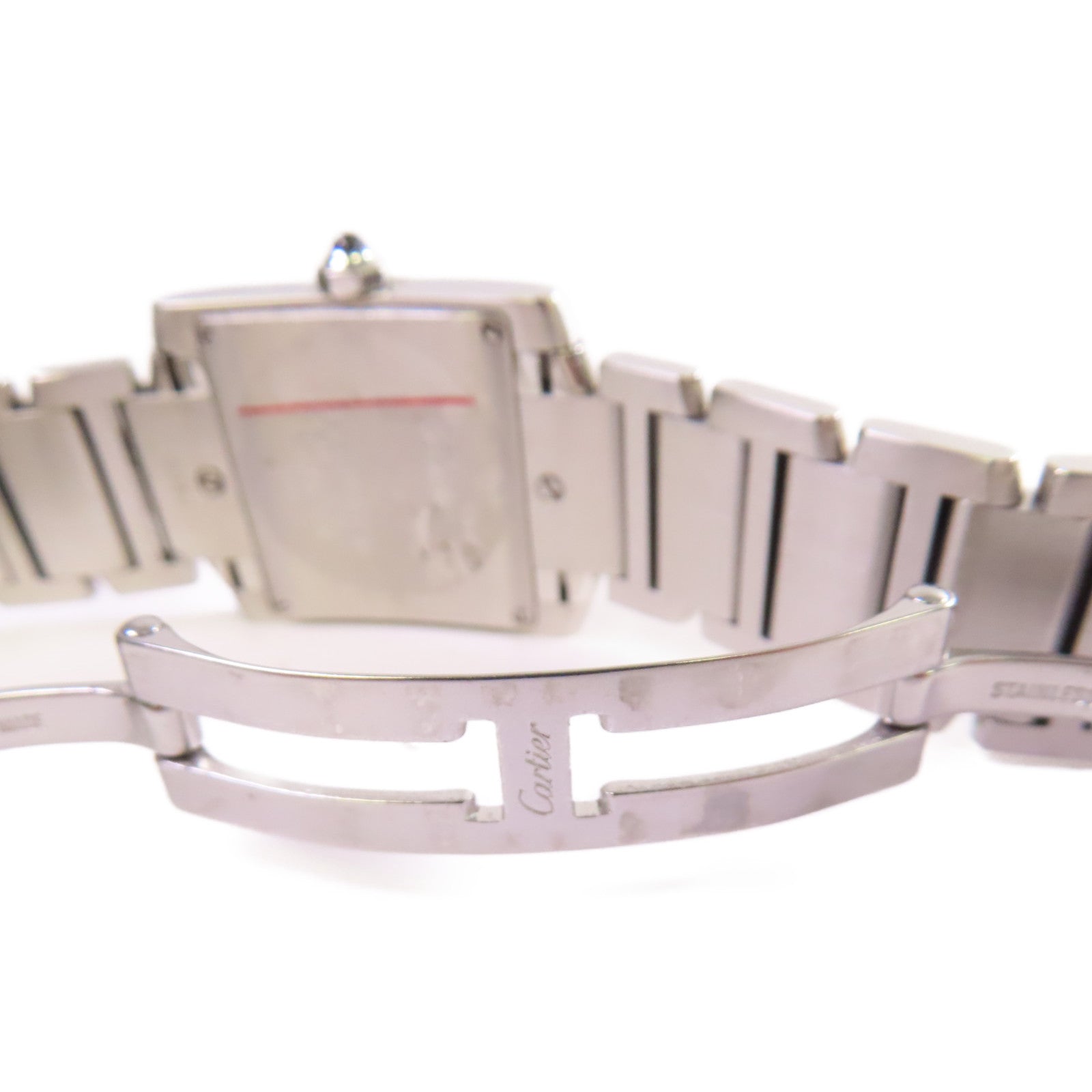 CARTIER Tank Francaise MM Watch不鏽鋼石英機芯手錶白色/銀色