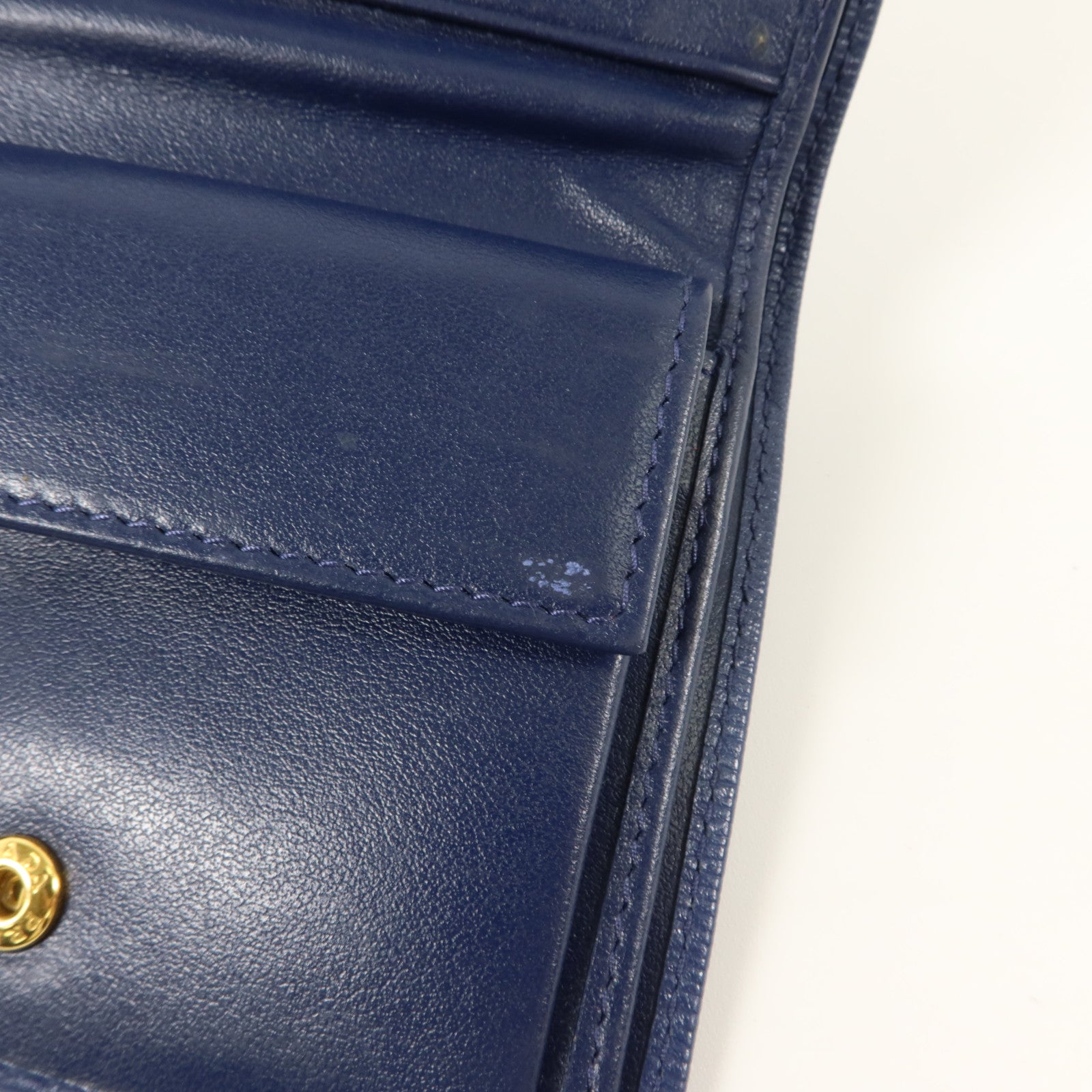 PRADA 牛皮皮革Bifold Wallet金扣錢包