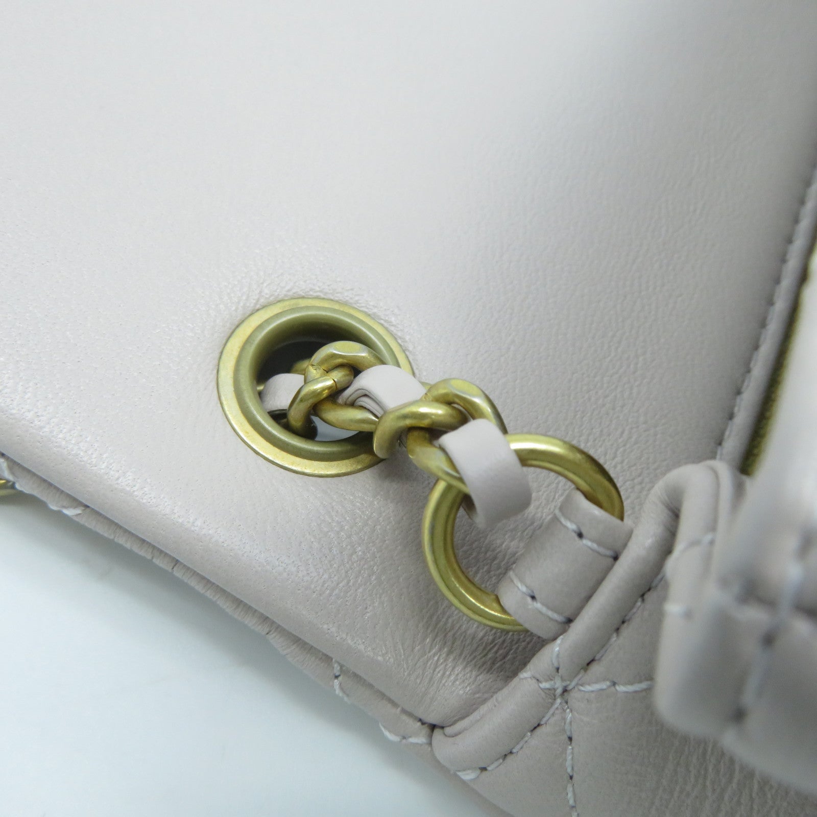 CHANEL 菱格羊皮皮革Mini 20 Gold Ball金扣鏈帶肩背袋淺紫色